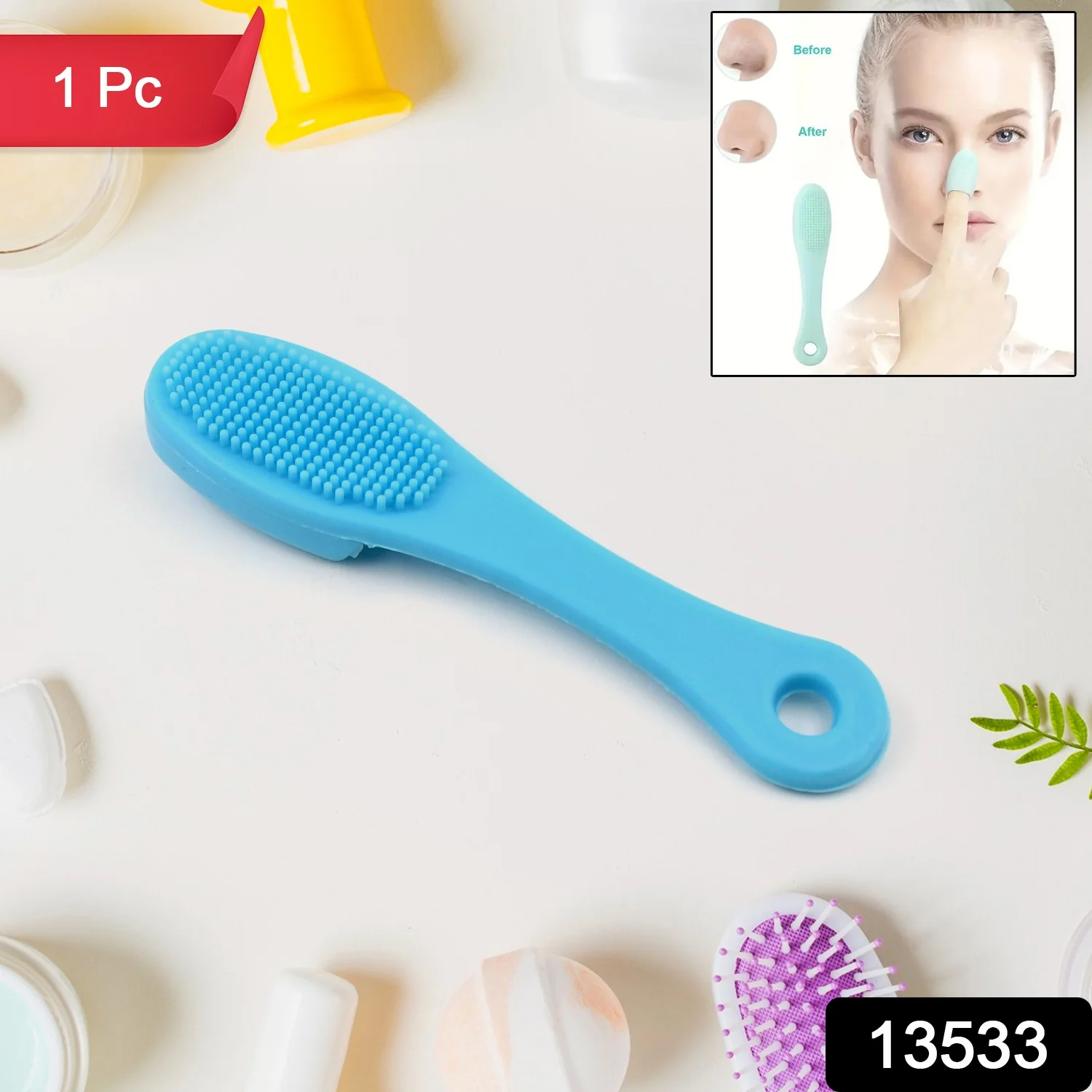 Silicone Makeup Cleaning Tool – Finger Brush Facial Cleansing Scrubber (1 Pc) - Image 2
