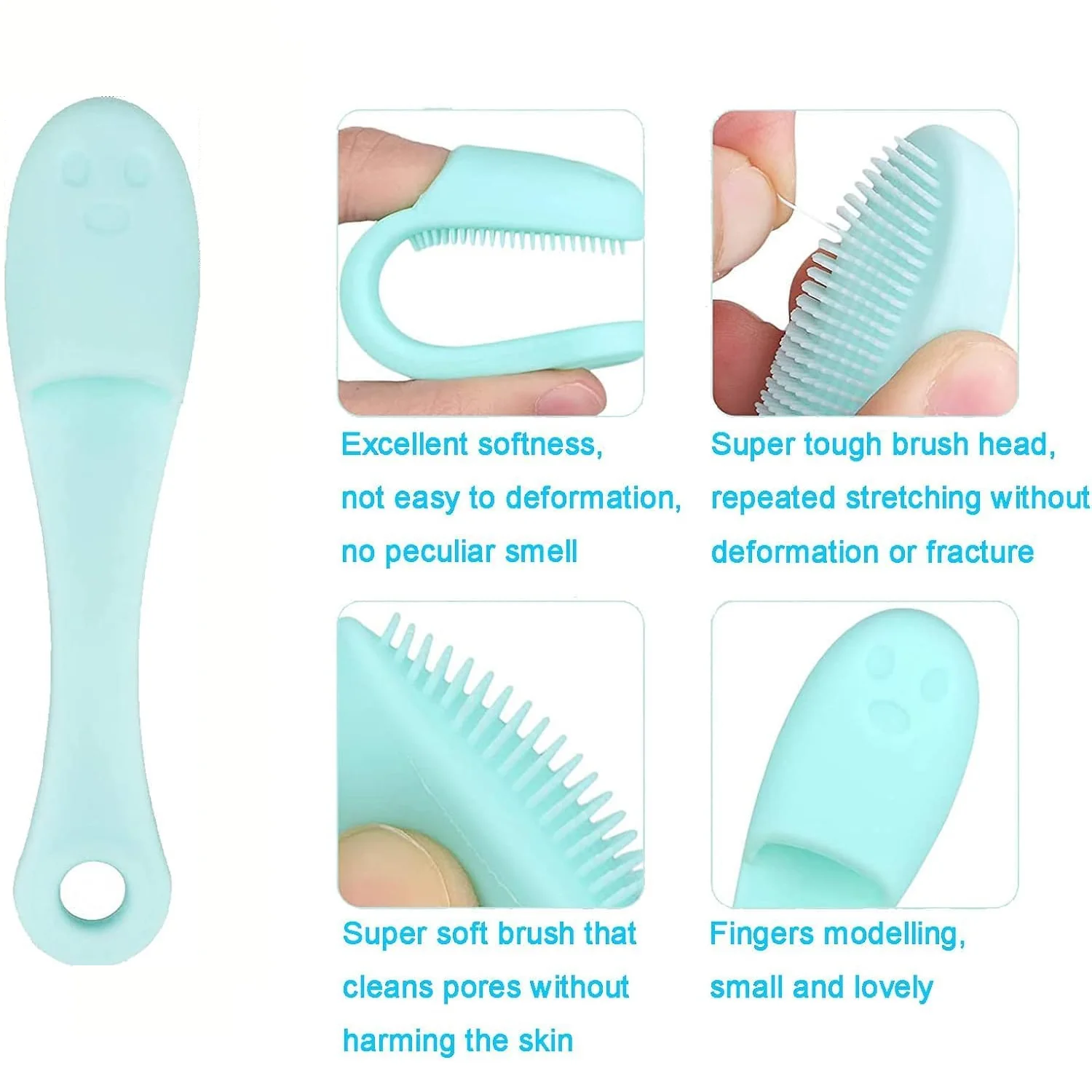 Silicone Makeup Cleaning Tool – Finger Brush Facial Cleansing Scrubber (1 Pc) - Image 6