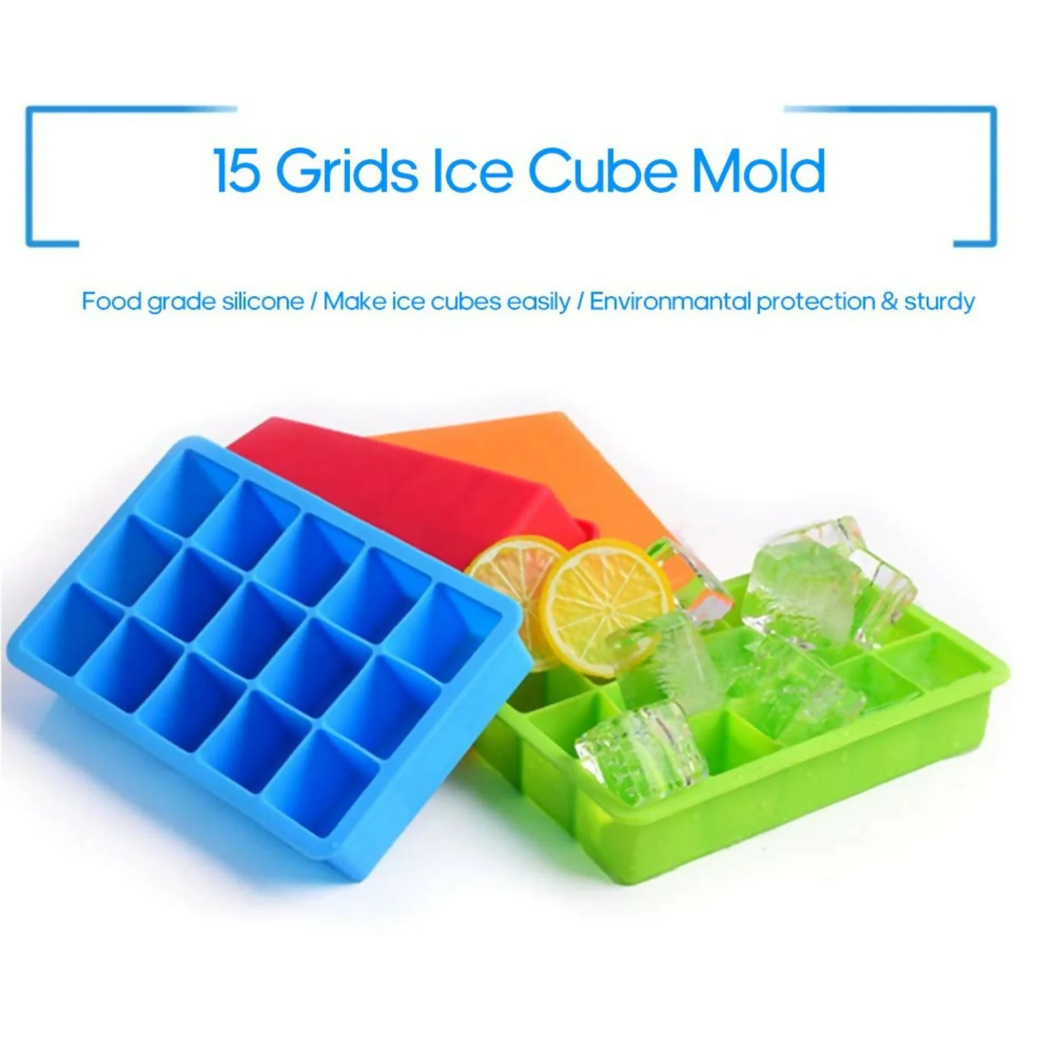 Silicone 15 Square shape Ice cube Mold 1 Pc - Image 2