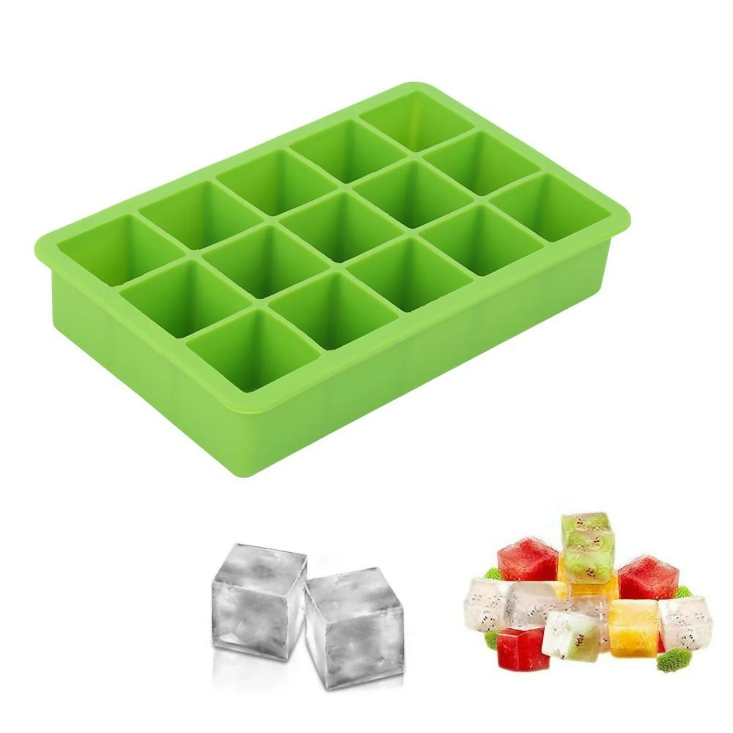 Silicone 15 Square shape Ice cube Mold 1 Pc - Image 3