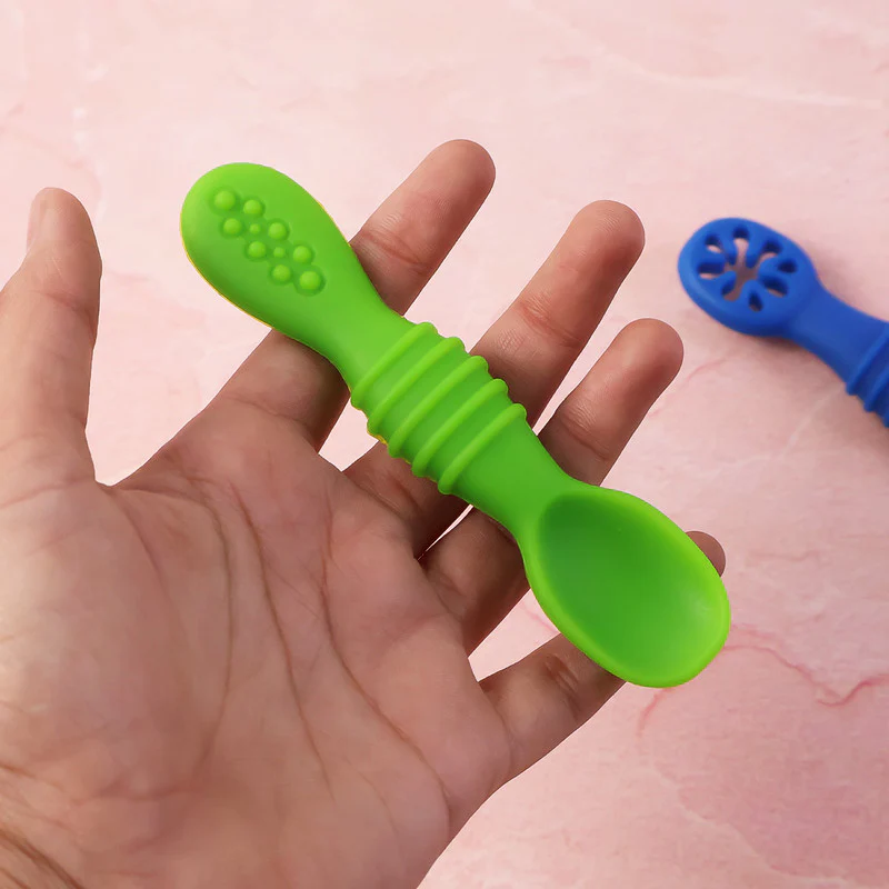 Silicone Baby Training Spoons (Set of 2) – Soft, Food-Grade, BPA-Free, for Infants 3+ - Image 3