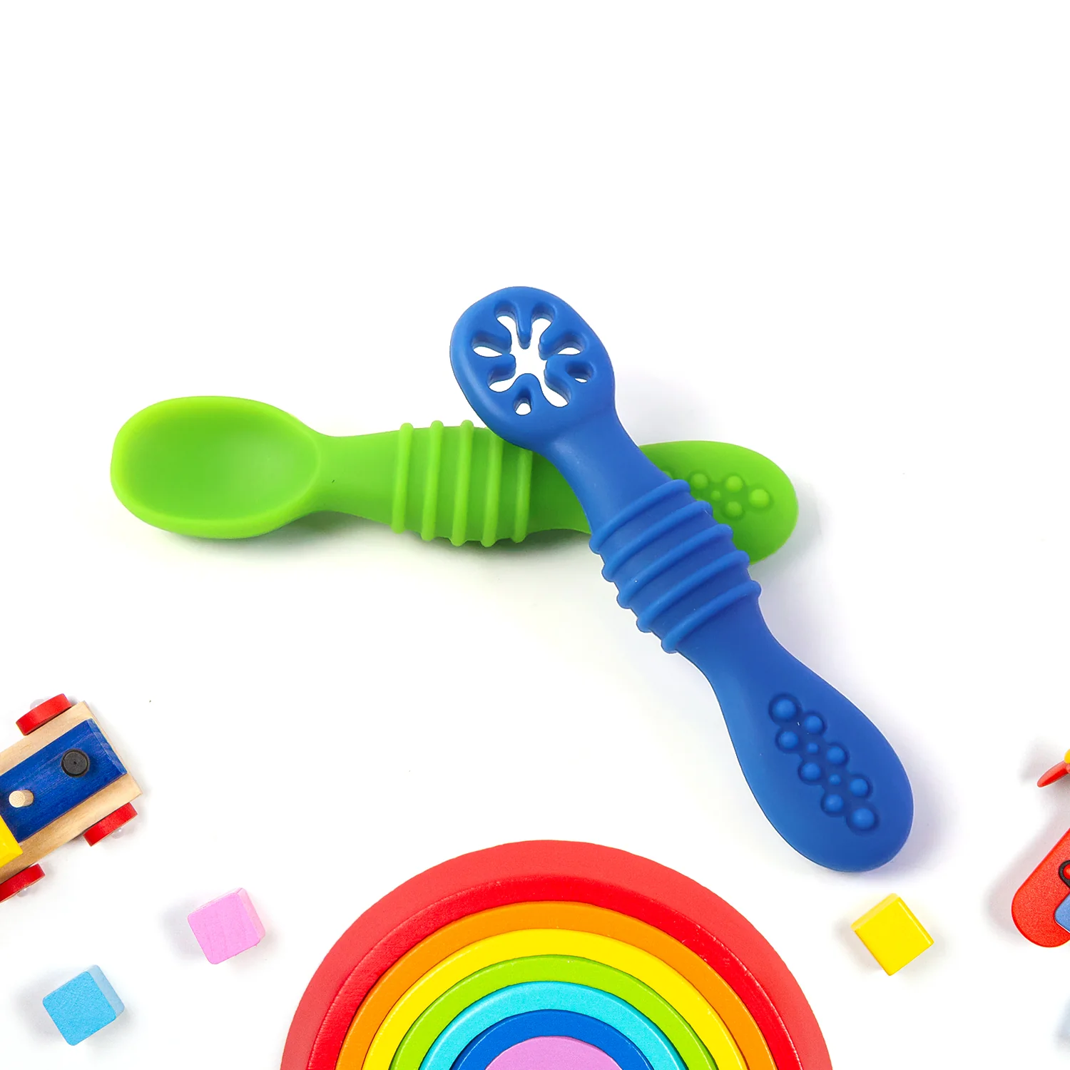 Silicone Baby Training Spoons (Set of 2) – Soft, Food-Grade, BPA-Free, for Infants 3+ - Image 4