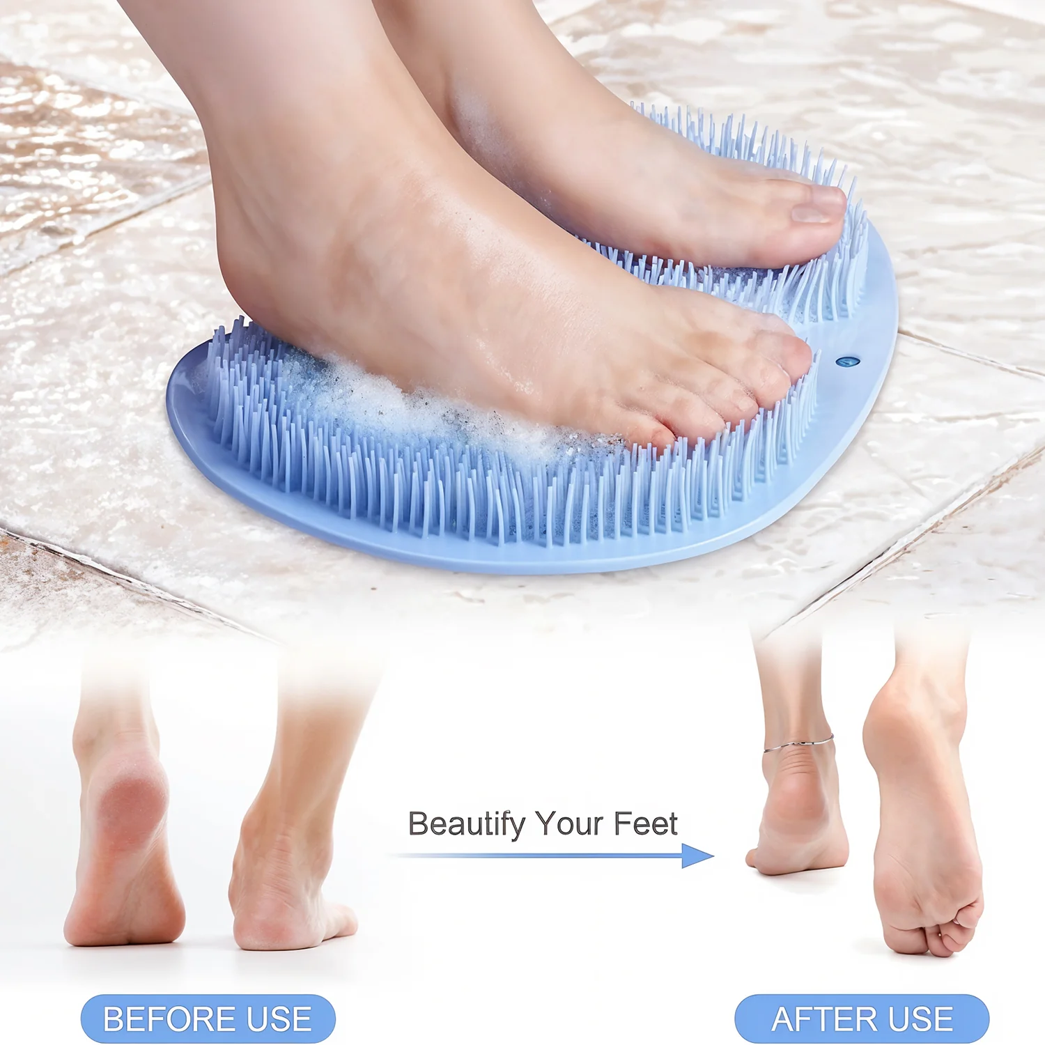 Silicone Bath Massage Cushion – Suction Cup Exfoliating Foot Scrubber & Mat - Image 6