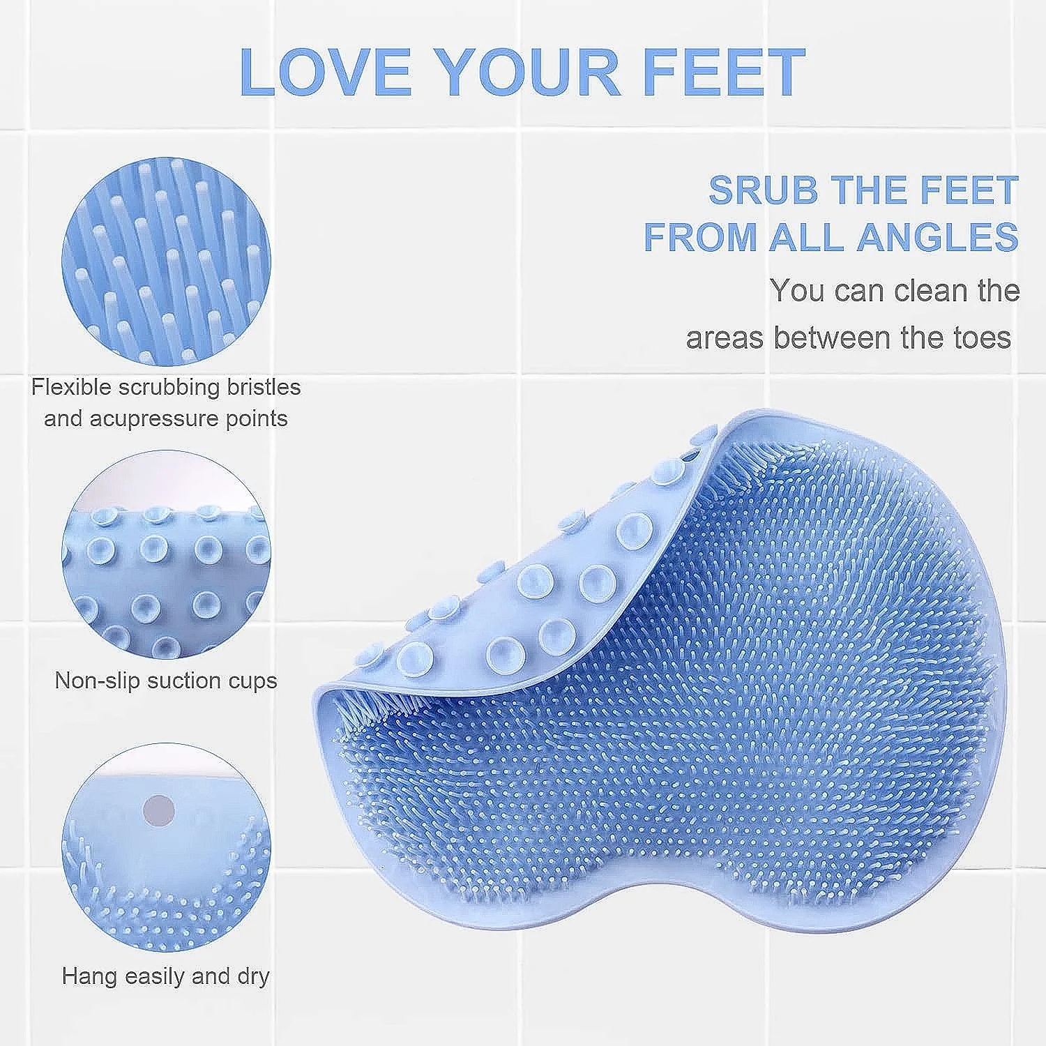 Silicone Bath Massage Cushion – Suction Cup Exfoliating Foot Scrubber & Mat - Image 8