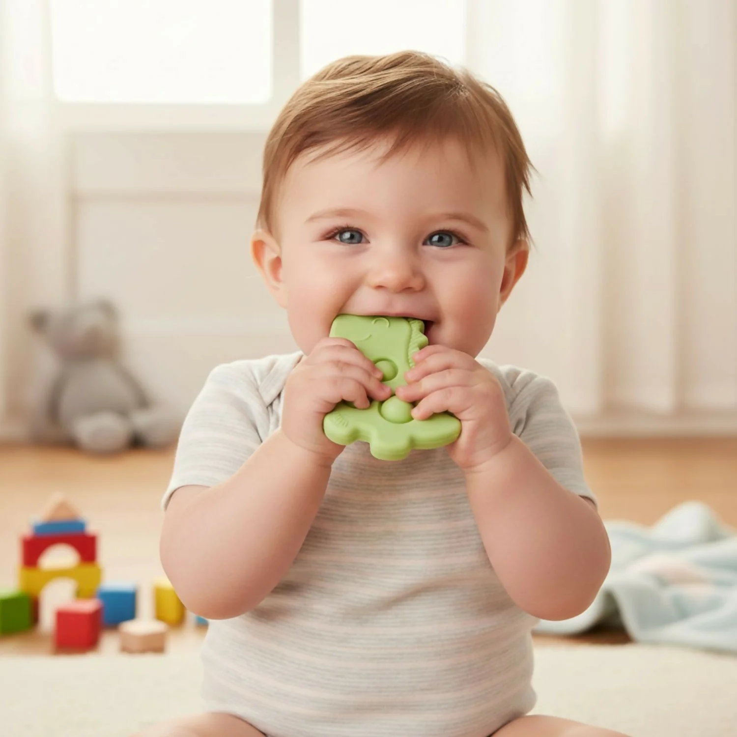 Silicone Dinosaur Pop-it Baby Teether - Image 2