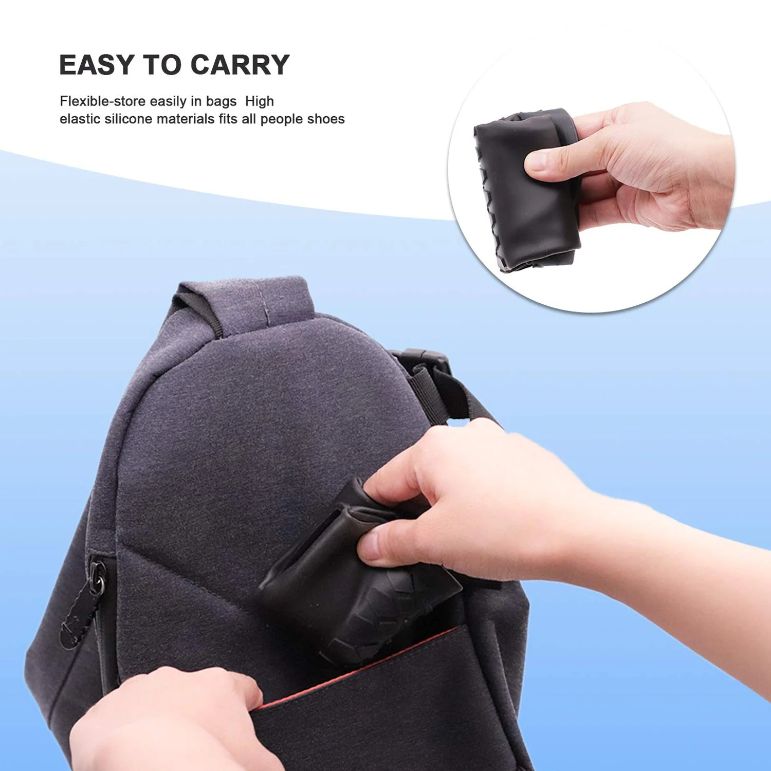 Non-Slip Silicone Rain Anti skid Waterproof Fordable Boot Shoe Cover ( Large ) - Image 5