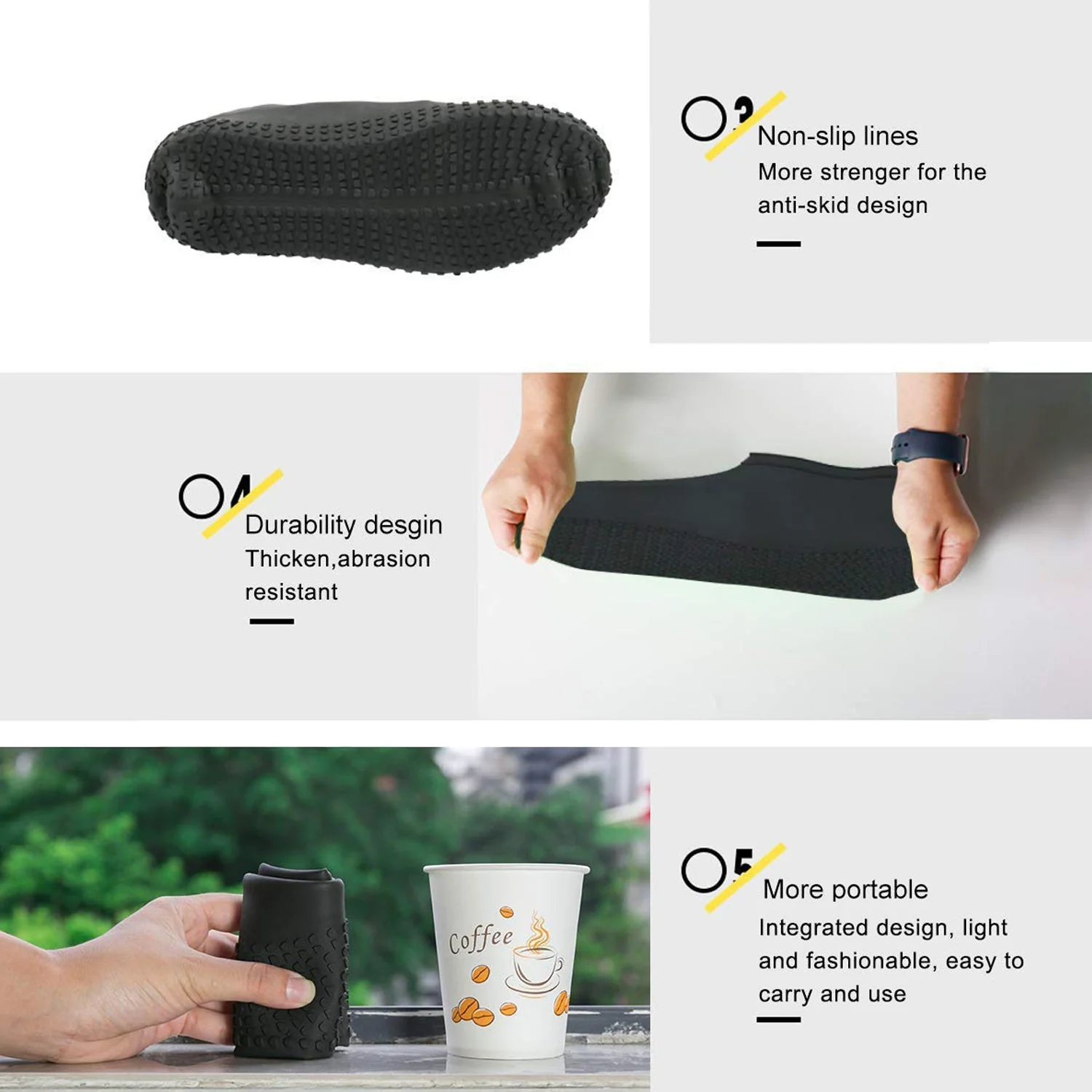 Non-Slip Silicone Rain Anti skid Waterproof Fordable Boot Shoe Cover ( Large ) - Image 6