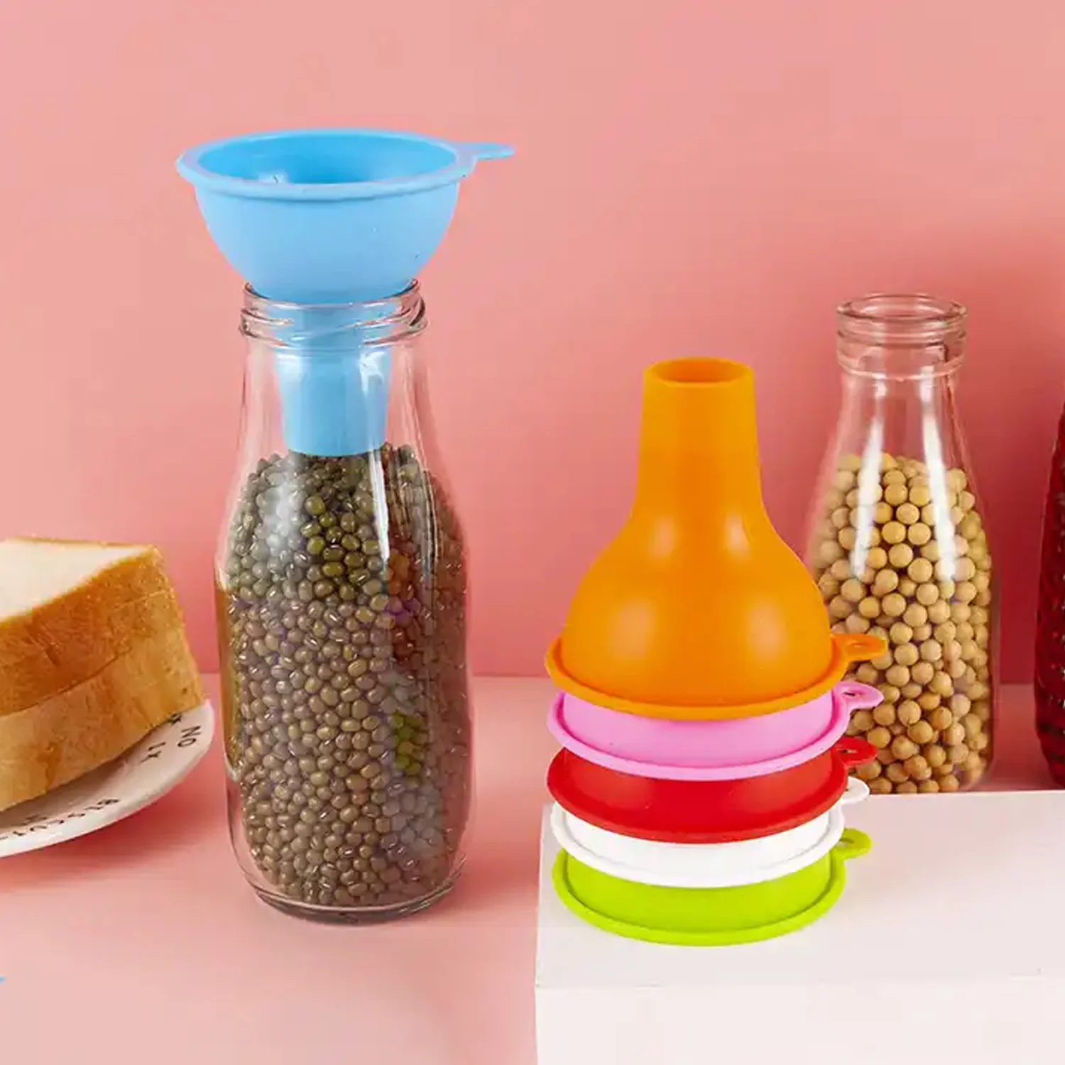 Food-Grade Silicone Funnel: Safe & Easy Transfer for Liquids & Grains (1 Pc) - Image 10