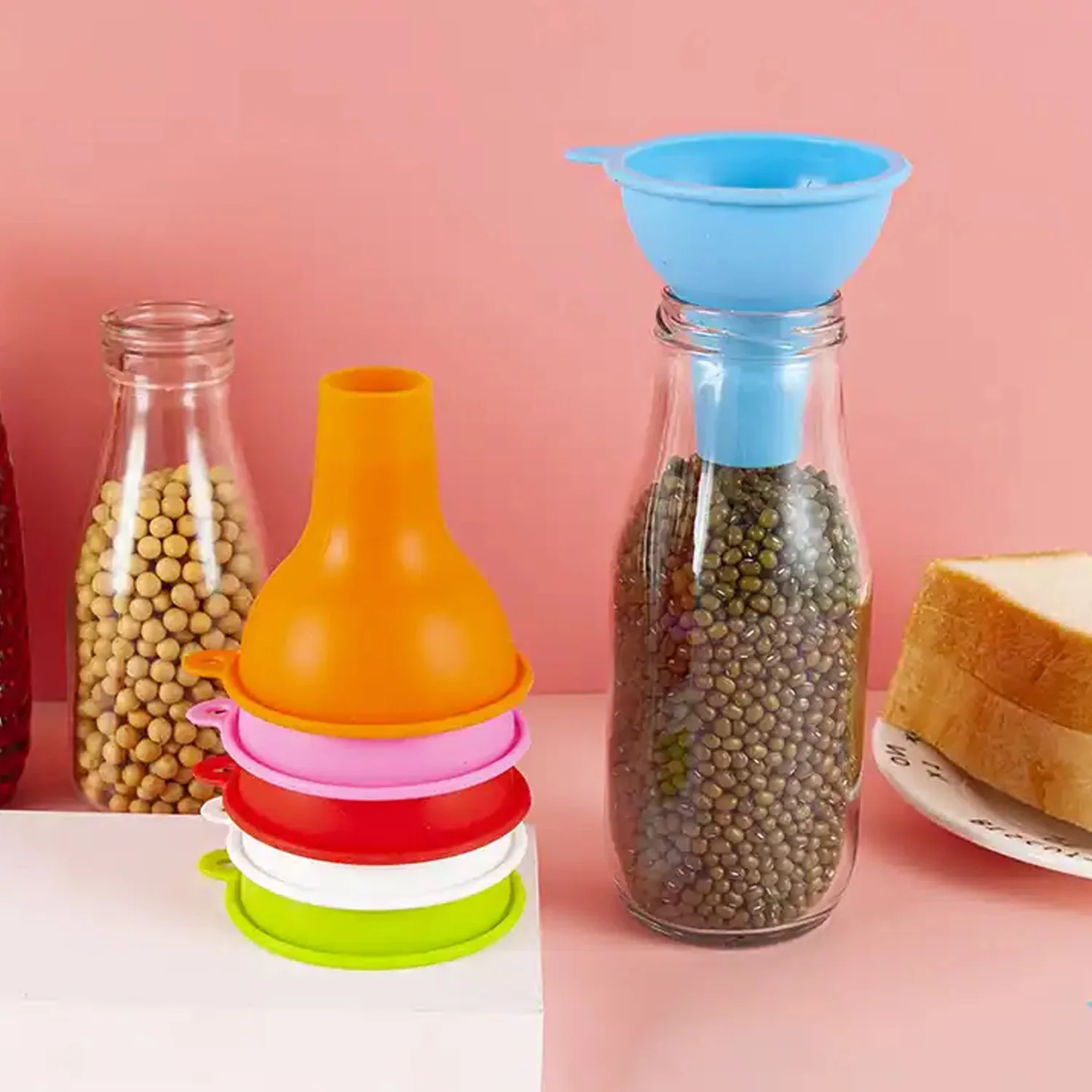 Food-Grade Silicone Funnel: Safe & Easy Transfer for Liquids & Grains (1 Pc) - Image 11