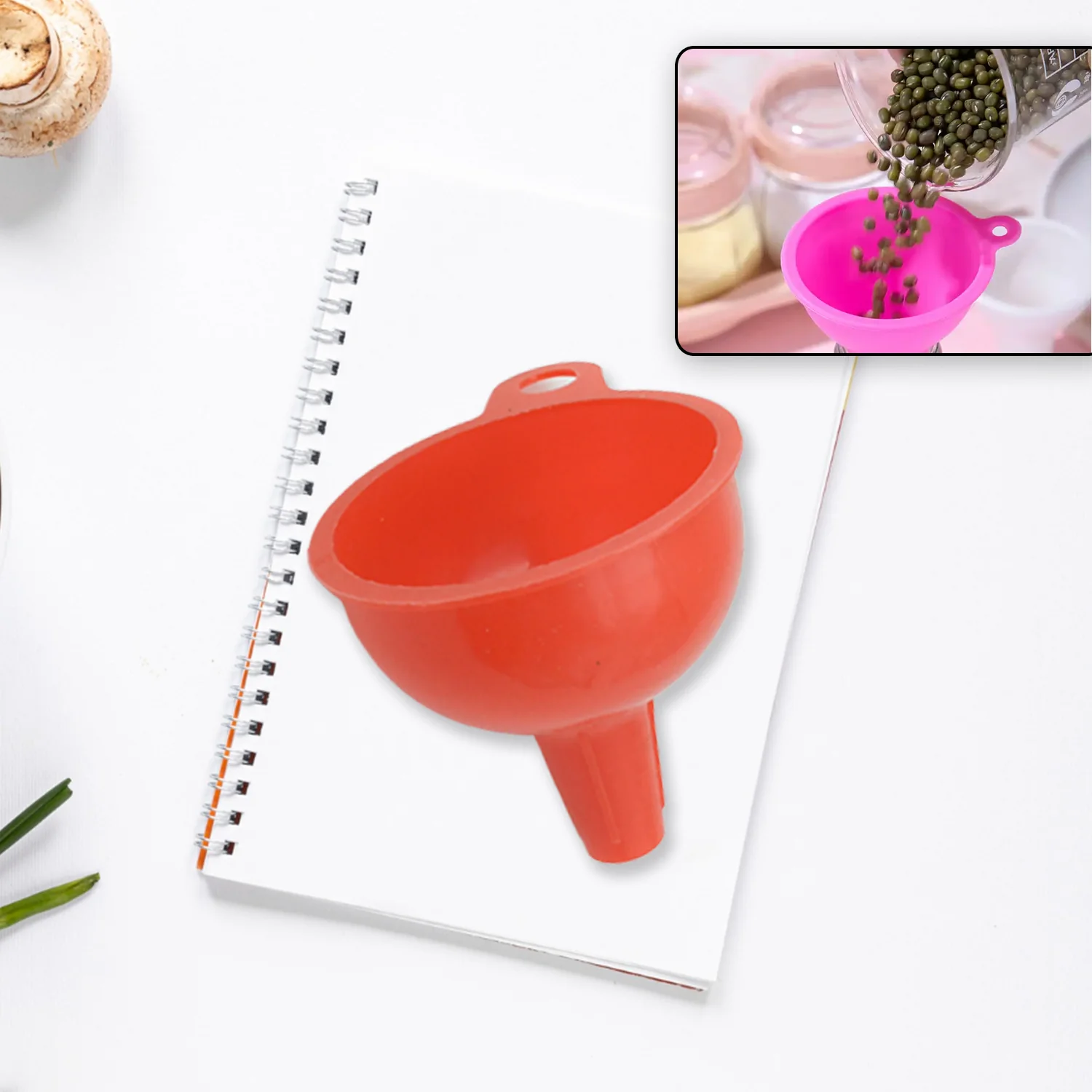 Food-Grade Silicone Funnel: Safe & Easy Transfer for Liquids & Grains (1 Pc) - Image 3