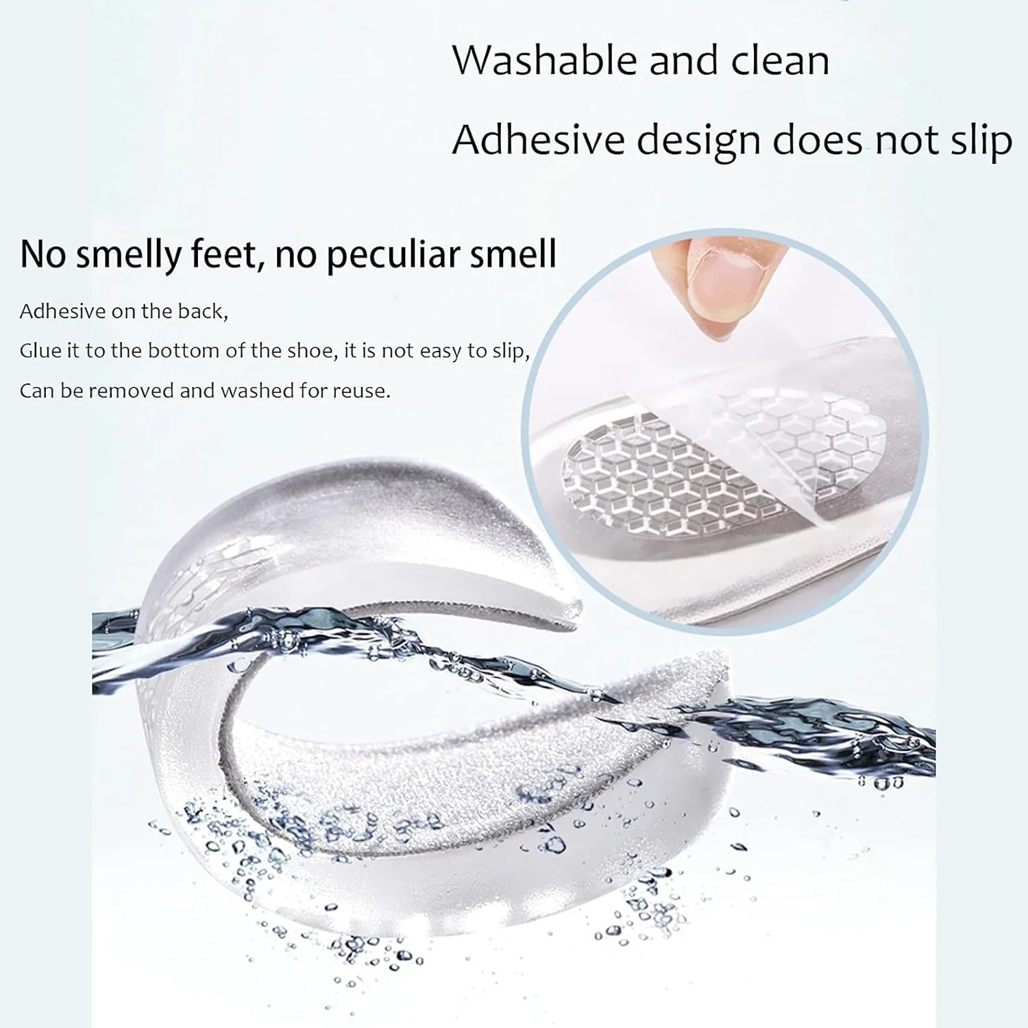 1 Pairs Silicone Heel Pads, Shoes Insole (12×7×2 Cm) - Image 3