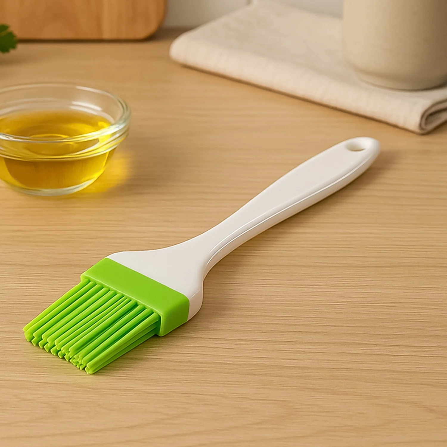Silicone Kitchen Oil Spatula Brush with Handle Pastry / Cake Brush (17 cm / 1 Pc) - Image 3