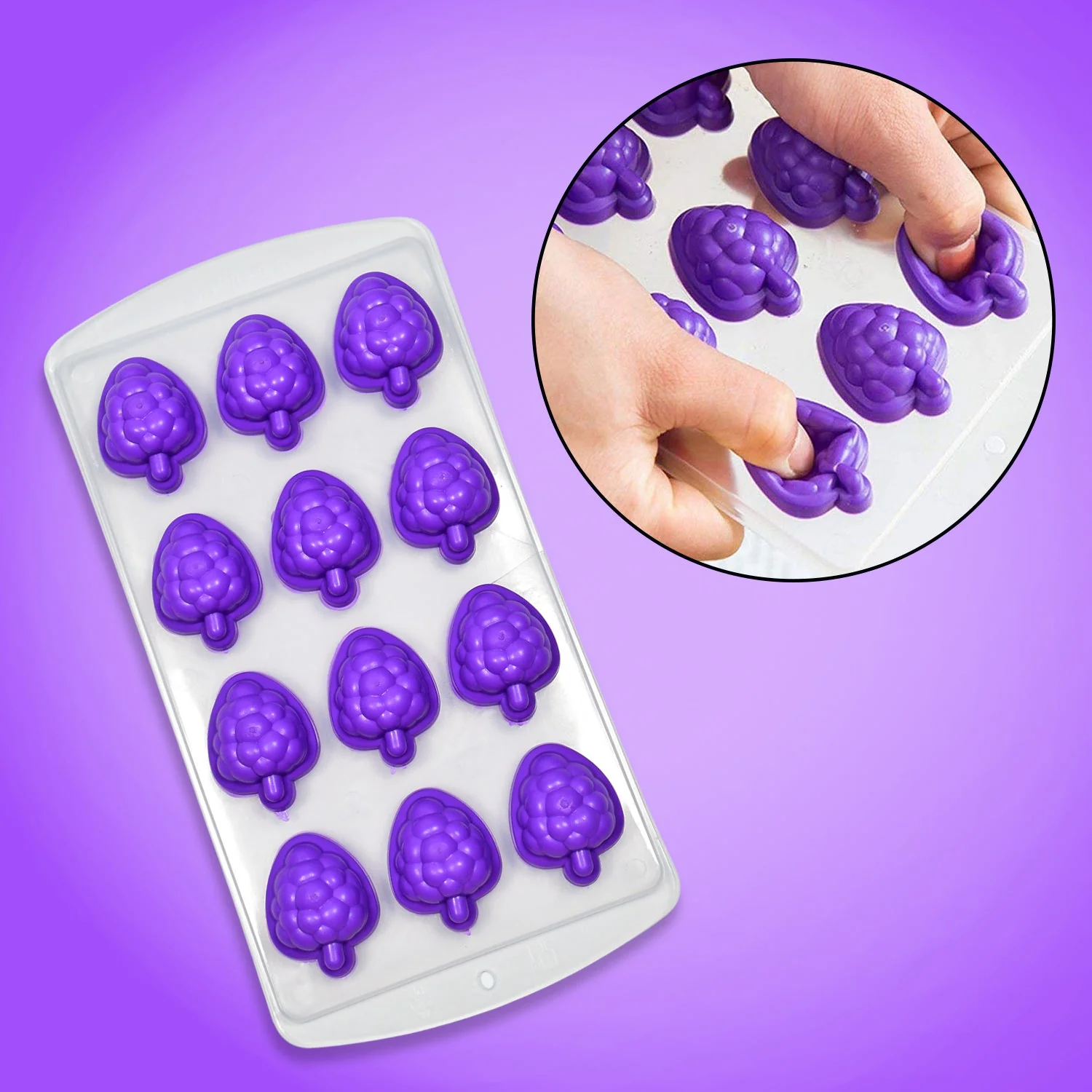 Silicone Mold Ice Cube Tray Creative Sweet Multi Type Ice Tray , Ice Cube Trays Multi Fruit Shape Ice Tray (1 Pc) - Image 3