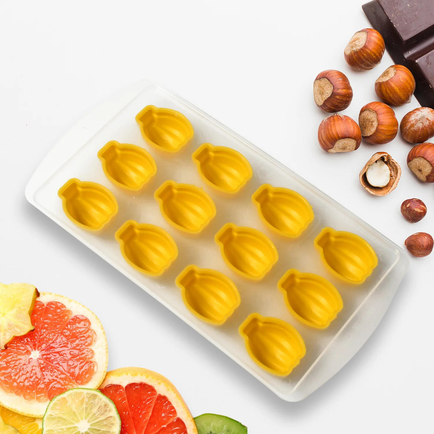 Silicone Fruit-Shaped Ice Cube Tray - Creative Multi-Design Freezer Mold (1 Pc) - Image 3