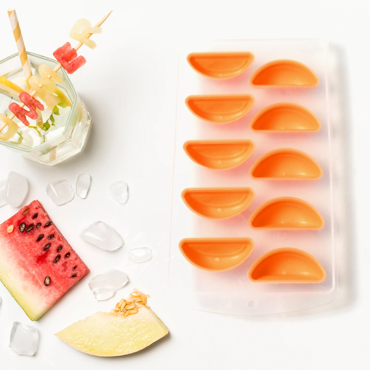 Silicone Mold Ice Cube Tray Creative Sweet Multi Type Ice Tray , Ice Cube Trays Multi Fruit Shape Ice Tray (1 Pc) - Image 3