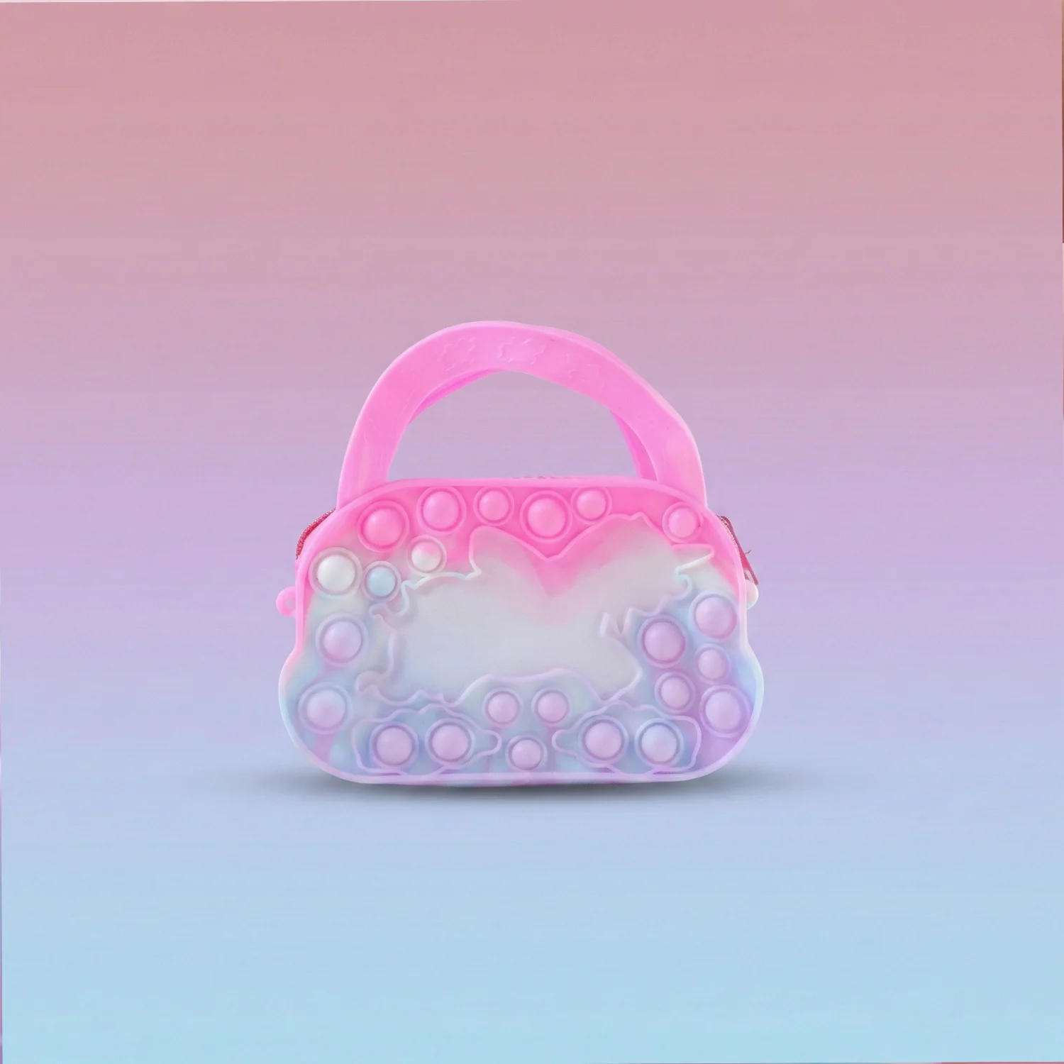 Silicone Pop It Coin Purse with Zipper and Handle (1 Pc) - Image 7