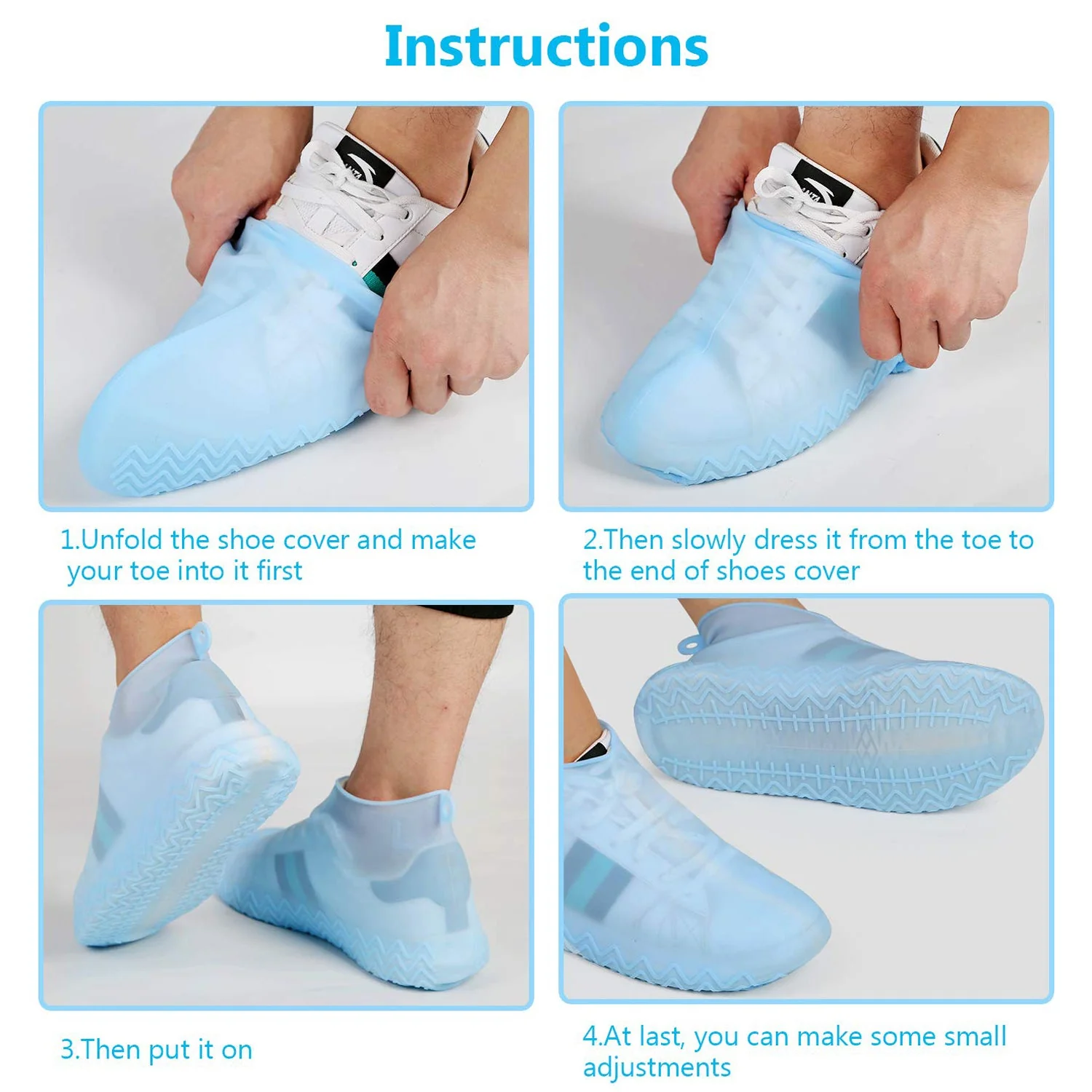 Non-Slip Silicone Rain Anti skid Waterproof Fordable Boot Shoe Cover (Mix Color) - Image 3