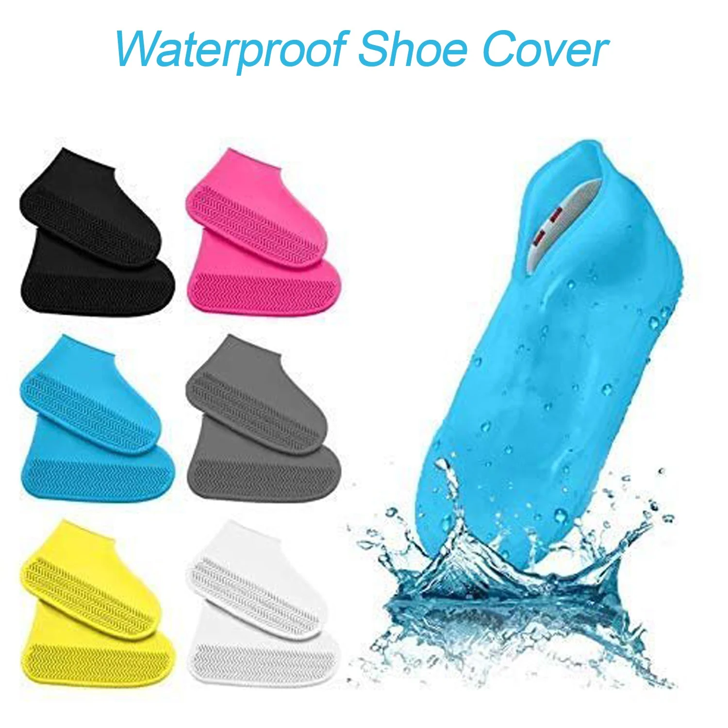 Non-Slip Silicone Rain Anti skid Waterproof Fordable Boot Shoe Cover (Mix Color) - Image 6