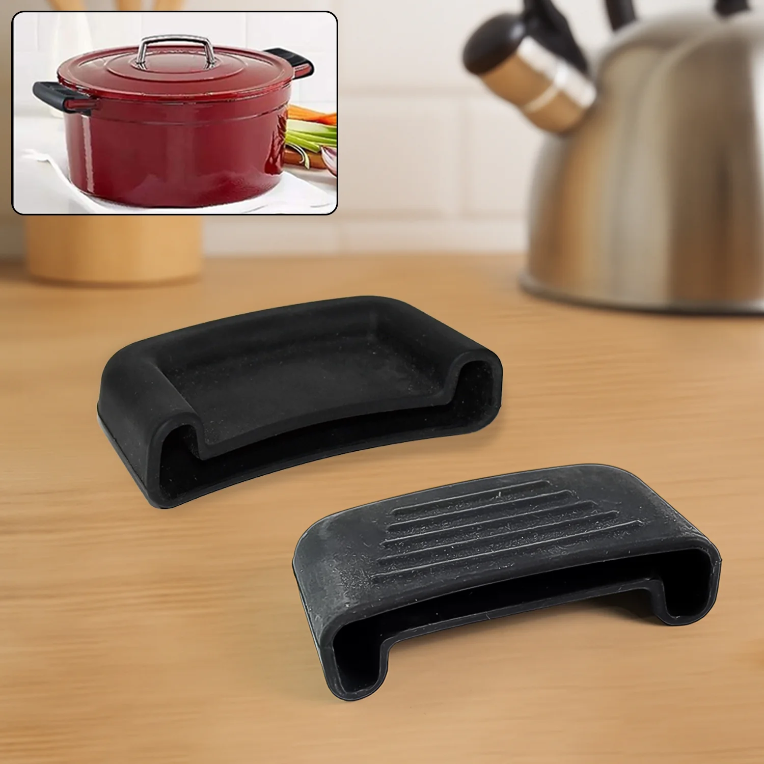 Silicone Rubber Pot Handle Sleeve Cover (2 Pc) - Image 4