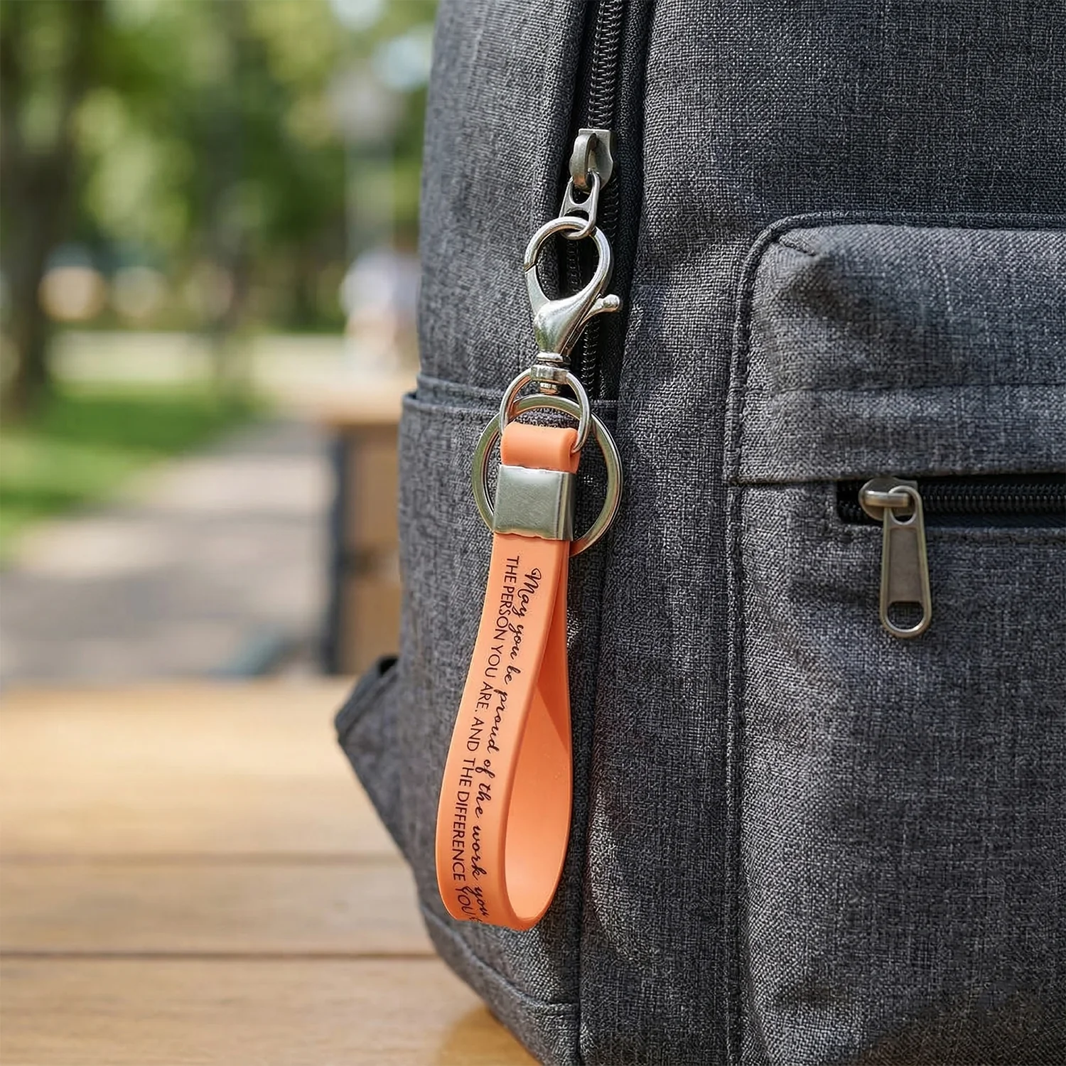 Silicone Wrist Strap Keychain with Metal Key Ring Hook (2 Pc) - Image 3