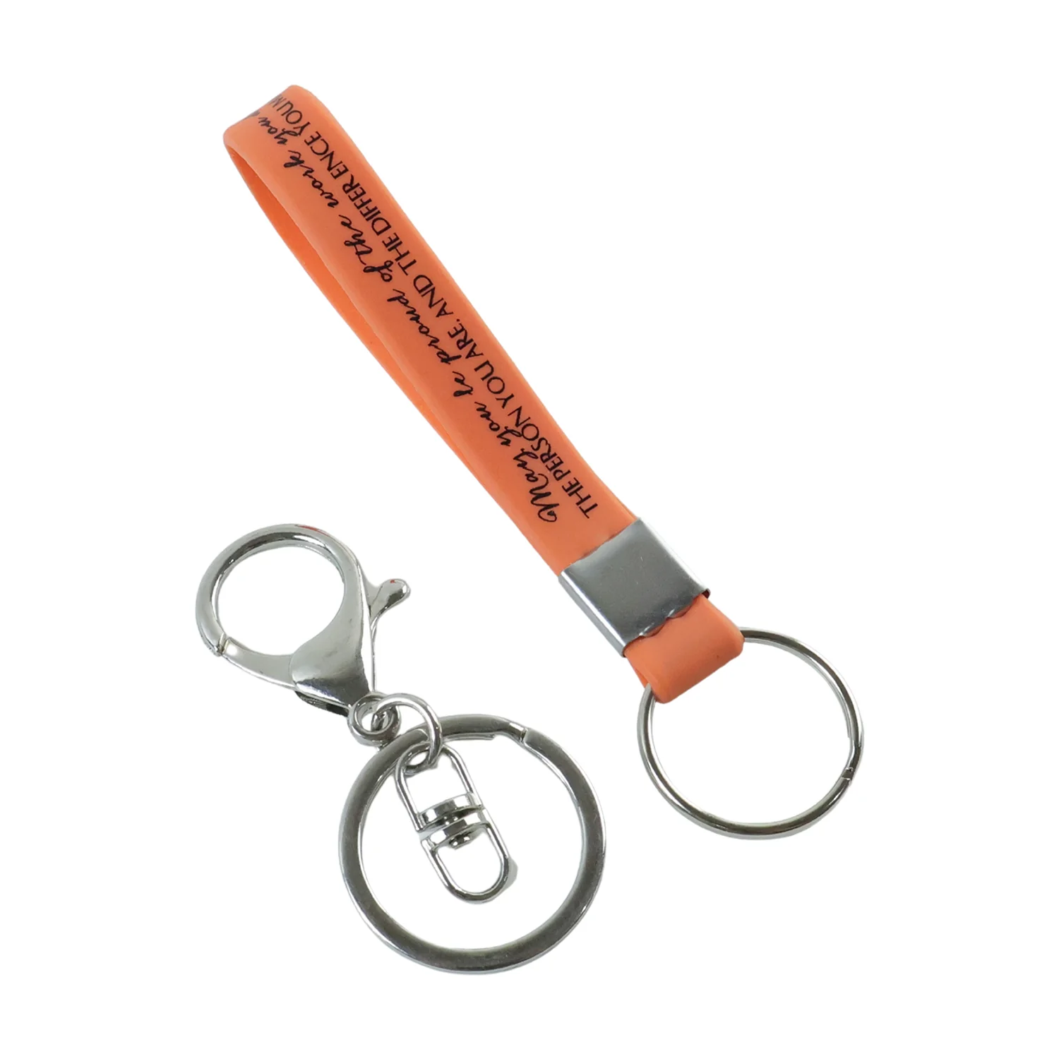 Silicone Wrist Strap Keychain with Metal Key Ring Hook (2 Pc) - Image 4