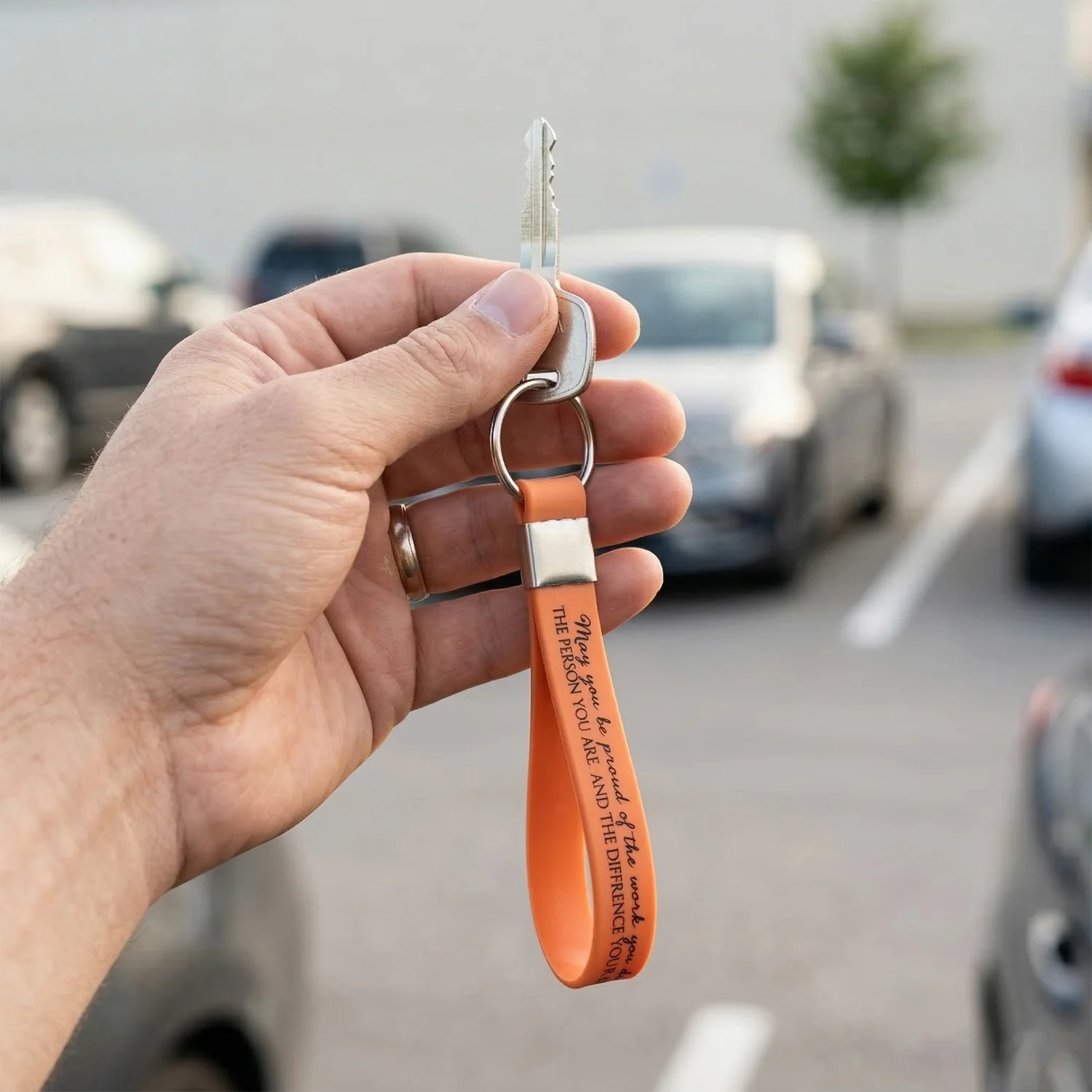 Silicone Wrist Strap Keychain with Metal Key Ring Hook (2 Pc) - Image 7