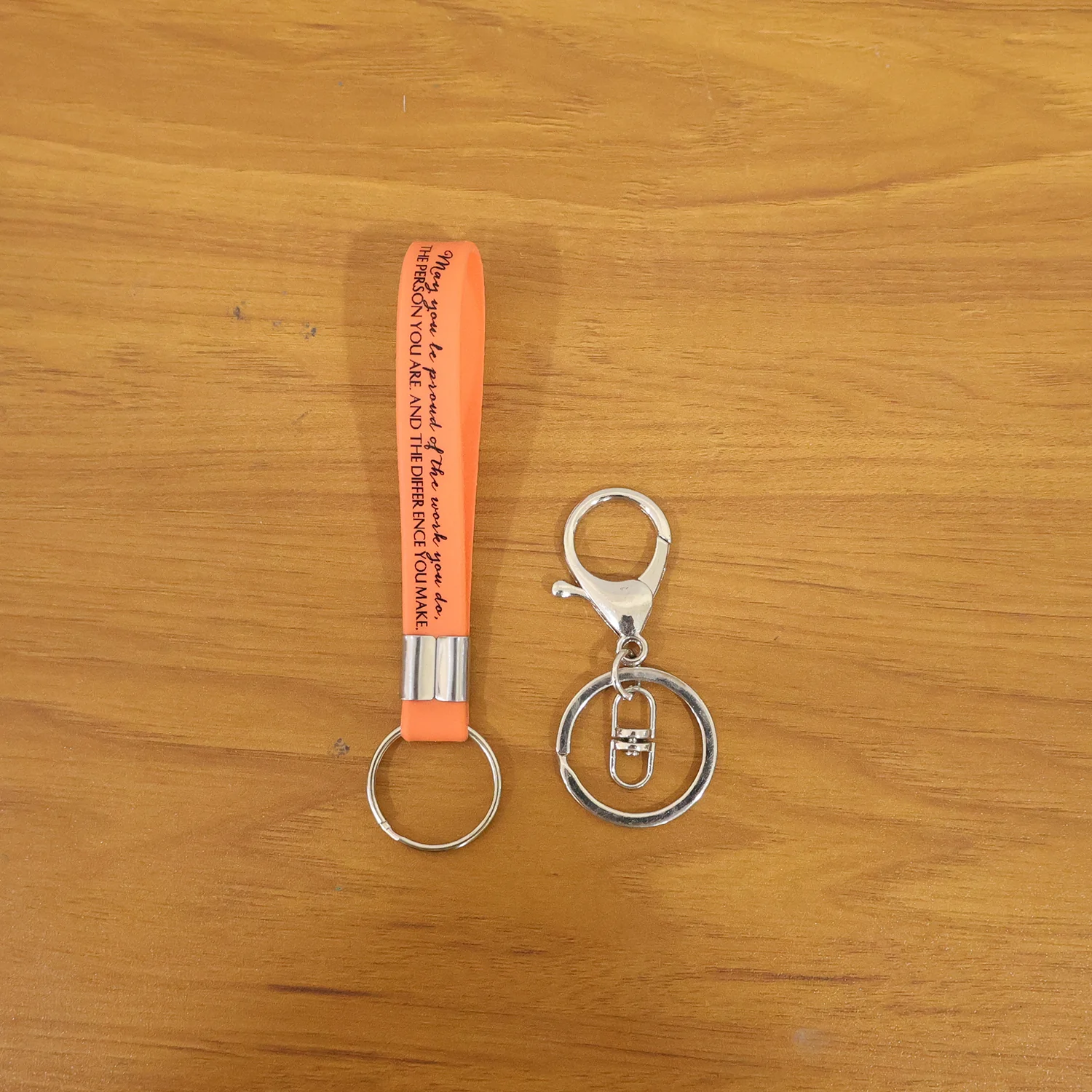 Silicone Wrist Strap Keychain with Metal Key Ring Hook (2 Pc) - Image 8