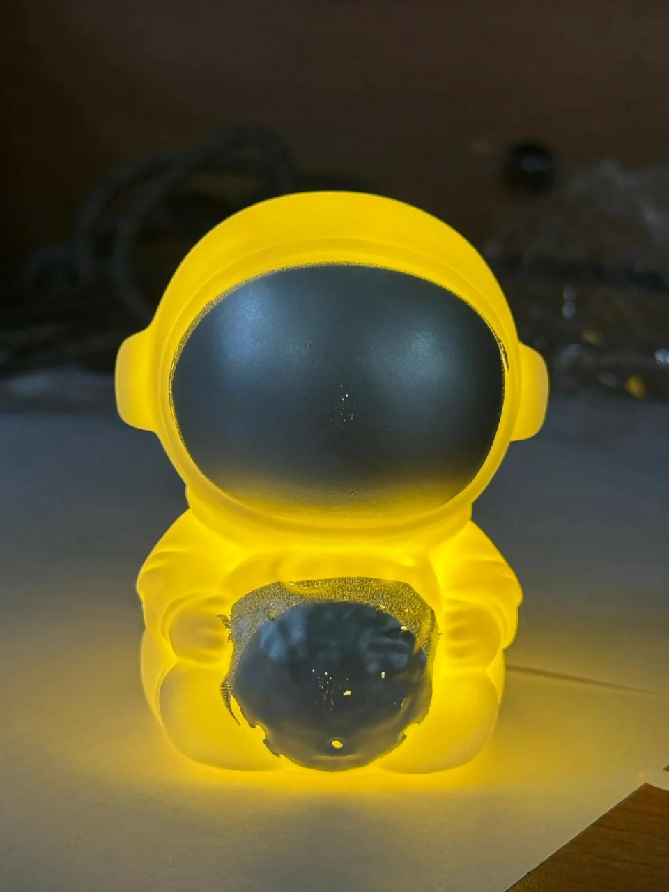 Silver Astronaut Moon LED Night Lamp Kids Bedroom Table Decor Light - Image 5