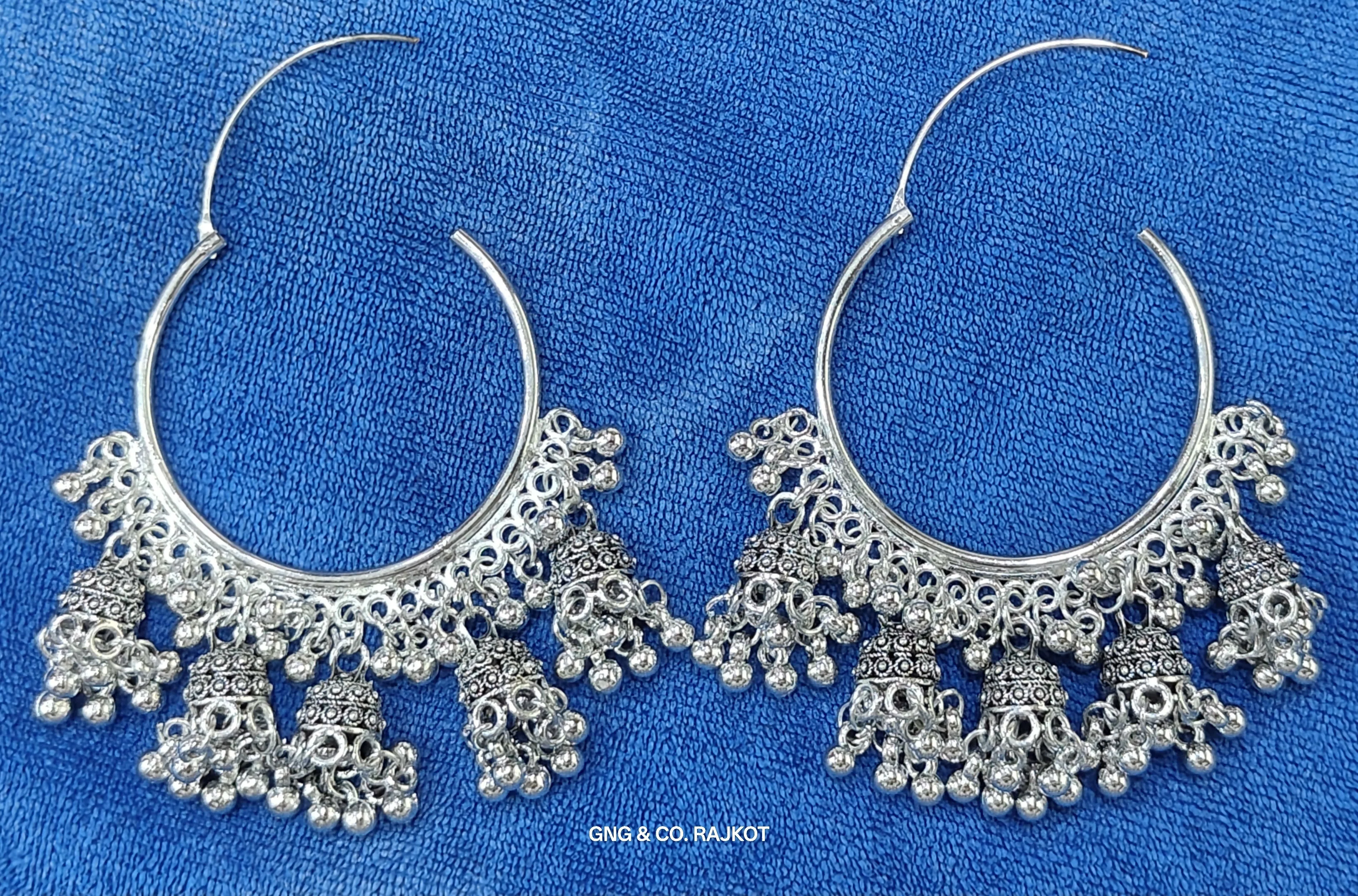 Silver Bali jhumka Earrings - Image 2