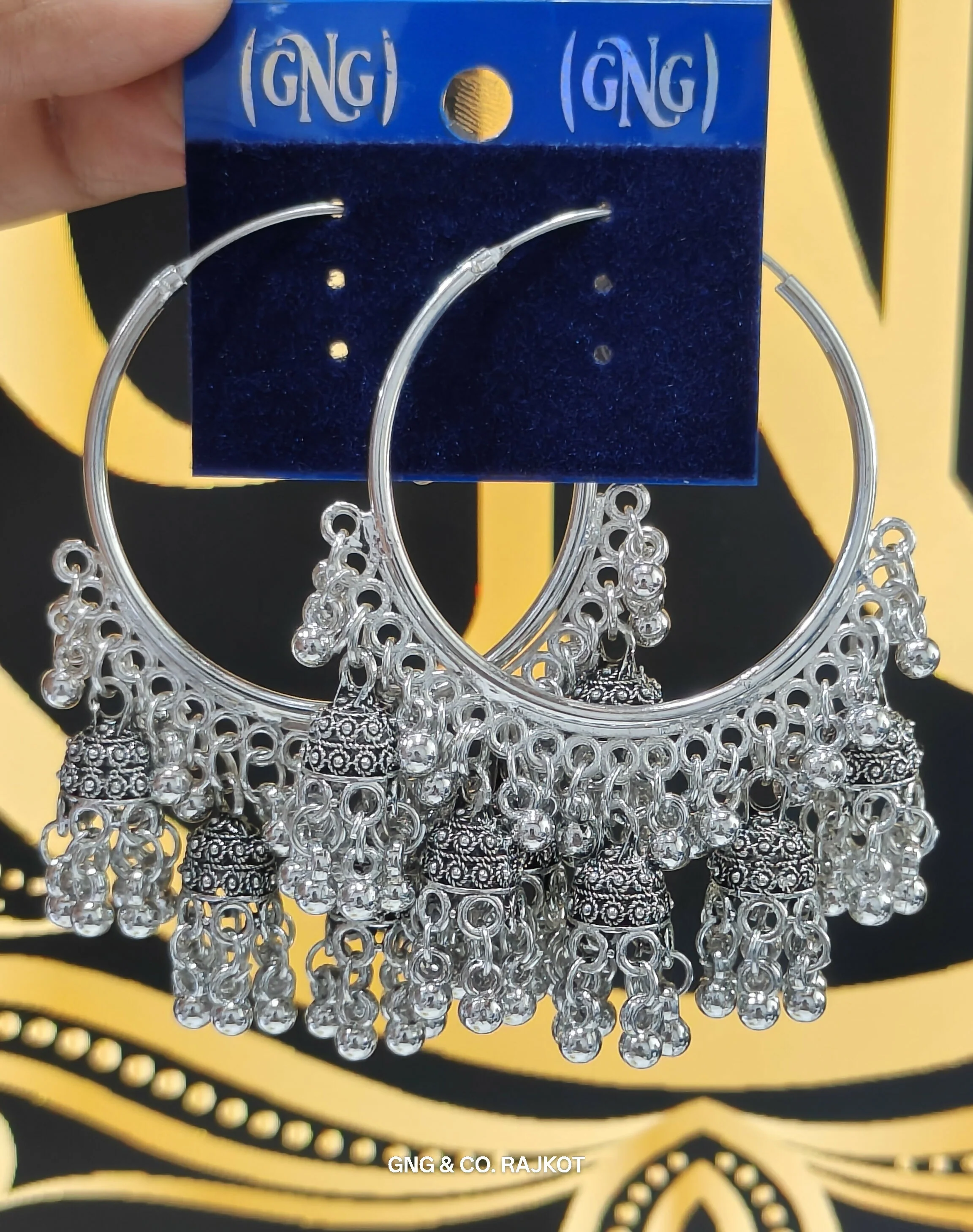 Silver Bali jhumka Earrings - Image 3