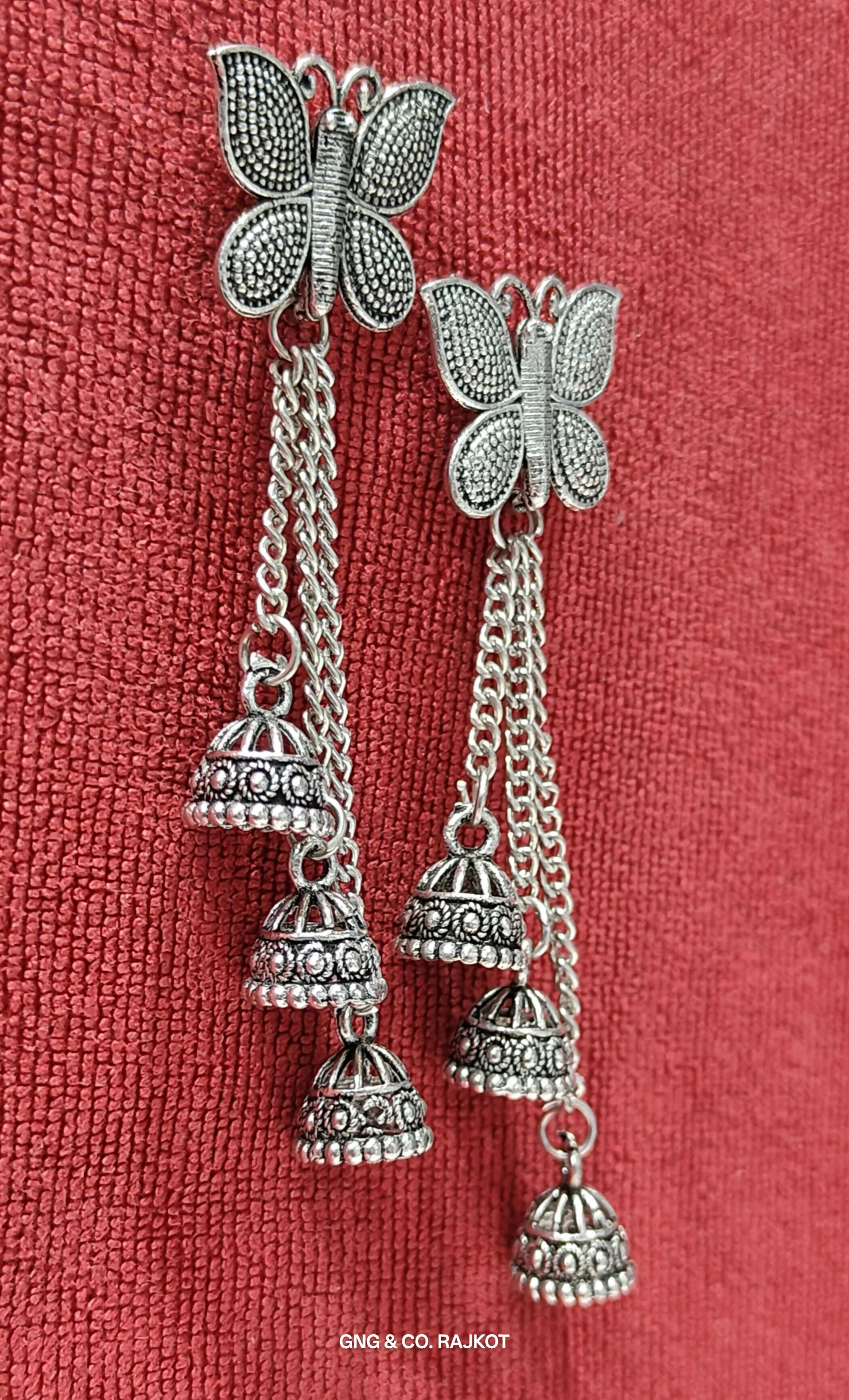 Silver Butterfly Earrings - Image 2