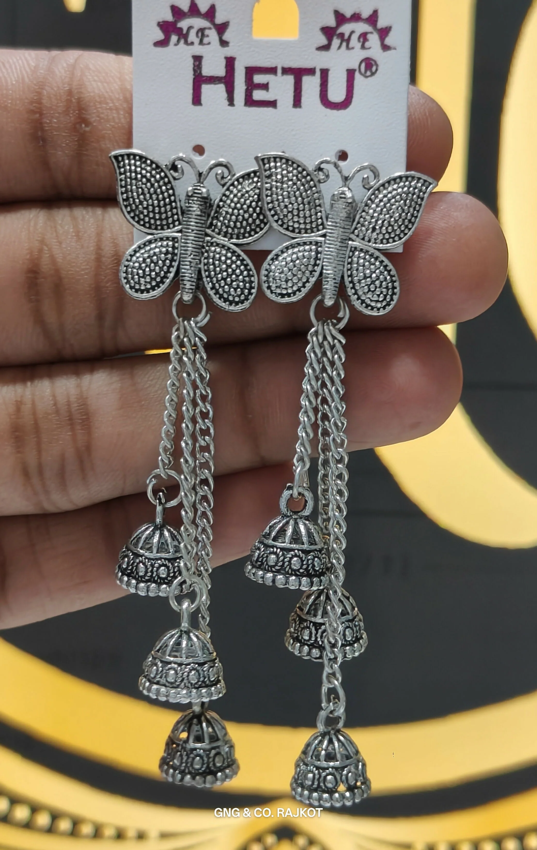 Silver Butterfly Earrings - Image 3