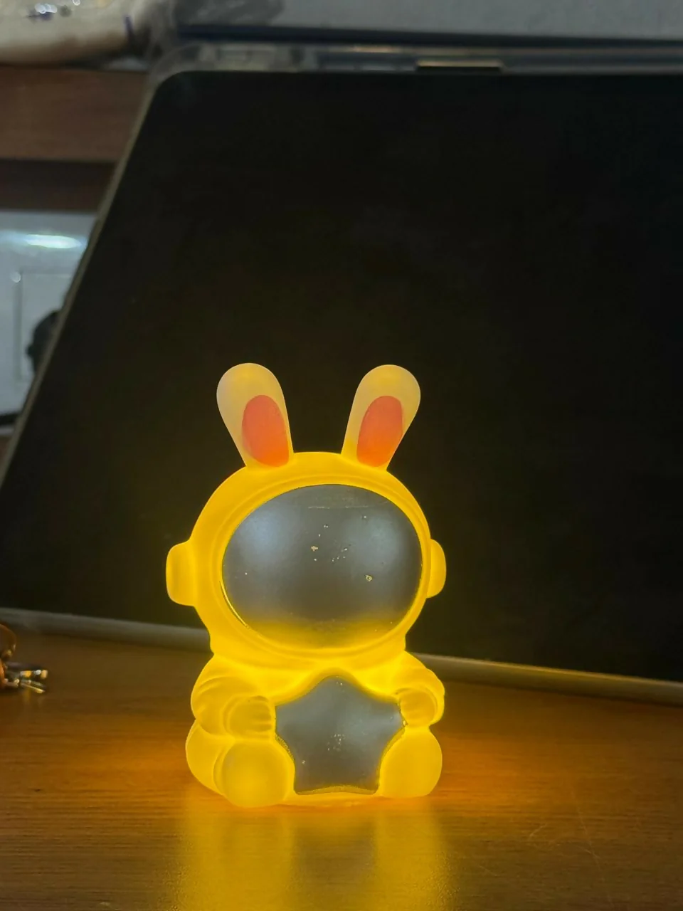 Silver Cute Bunny Astronaut LED Night Lamp for Kids Room & Desk Decor - Image 5