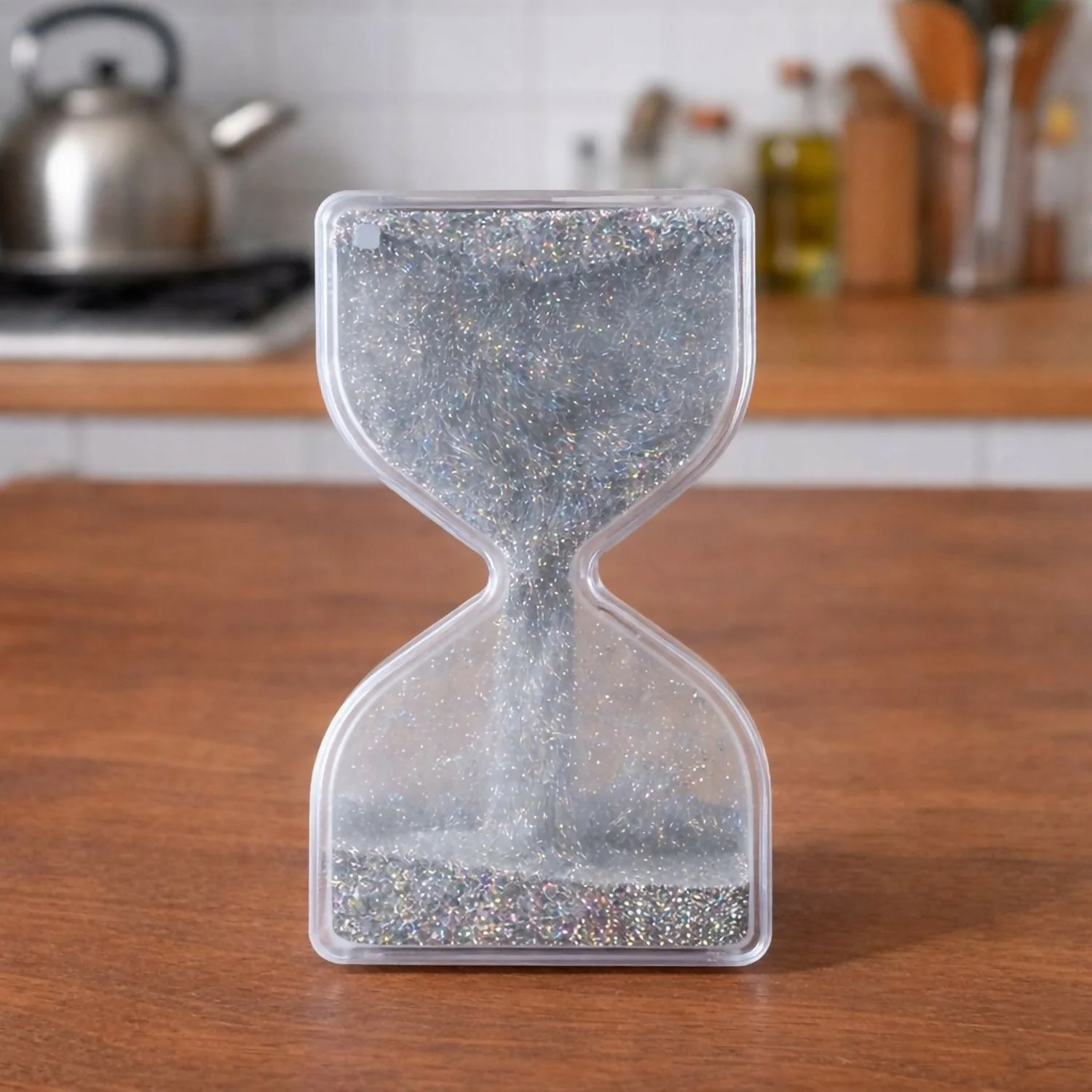 Silver Liquid Sand Timer Hourglass Stress Relief Sensory Toy for Kids - Image 2