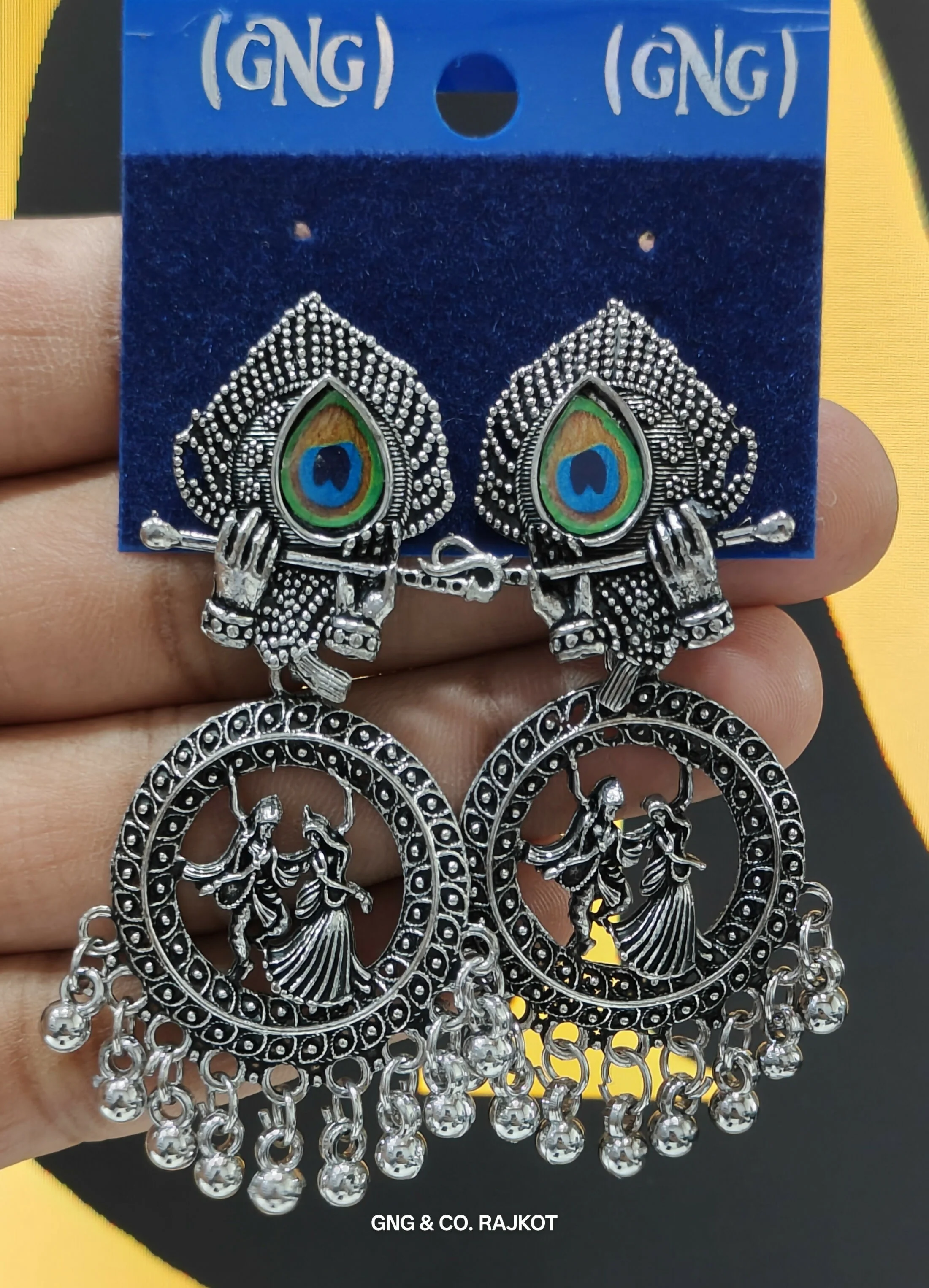 Silver Peacock Earrings - Image 3