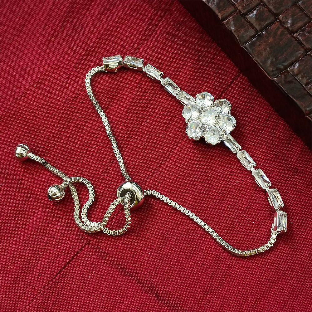 Silver Plated Ad Stone Adjustable Bracelet - Image 3