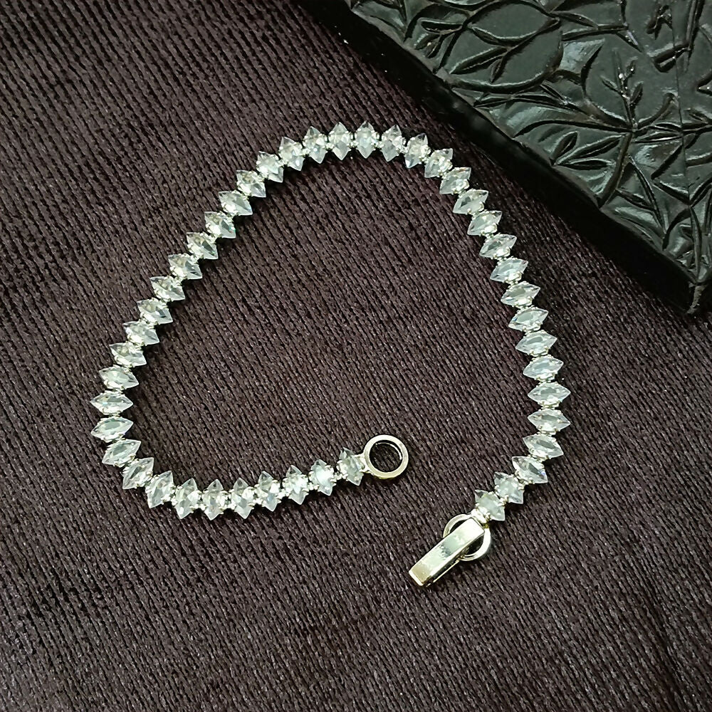 Silver Plated Ad Stone Chain Bracelet - Image 2