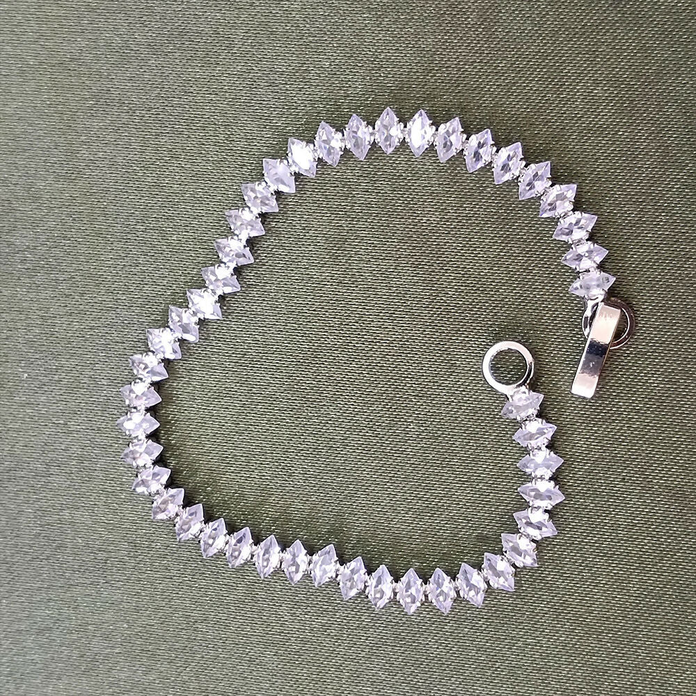 Silver Plated Ad Stone Chain Bracelet - Image 3