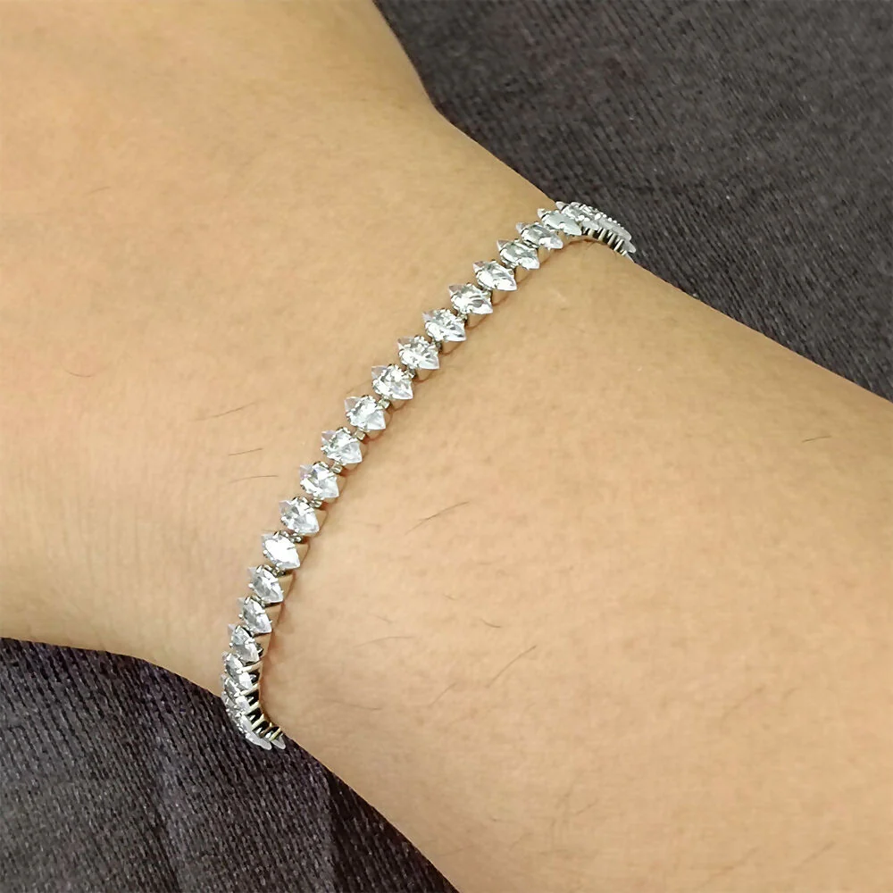 Silver Plated Ad Stone Chain Bracelet - Image 4