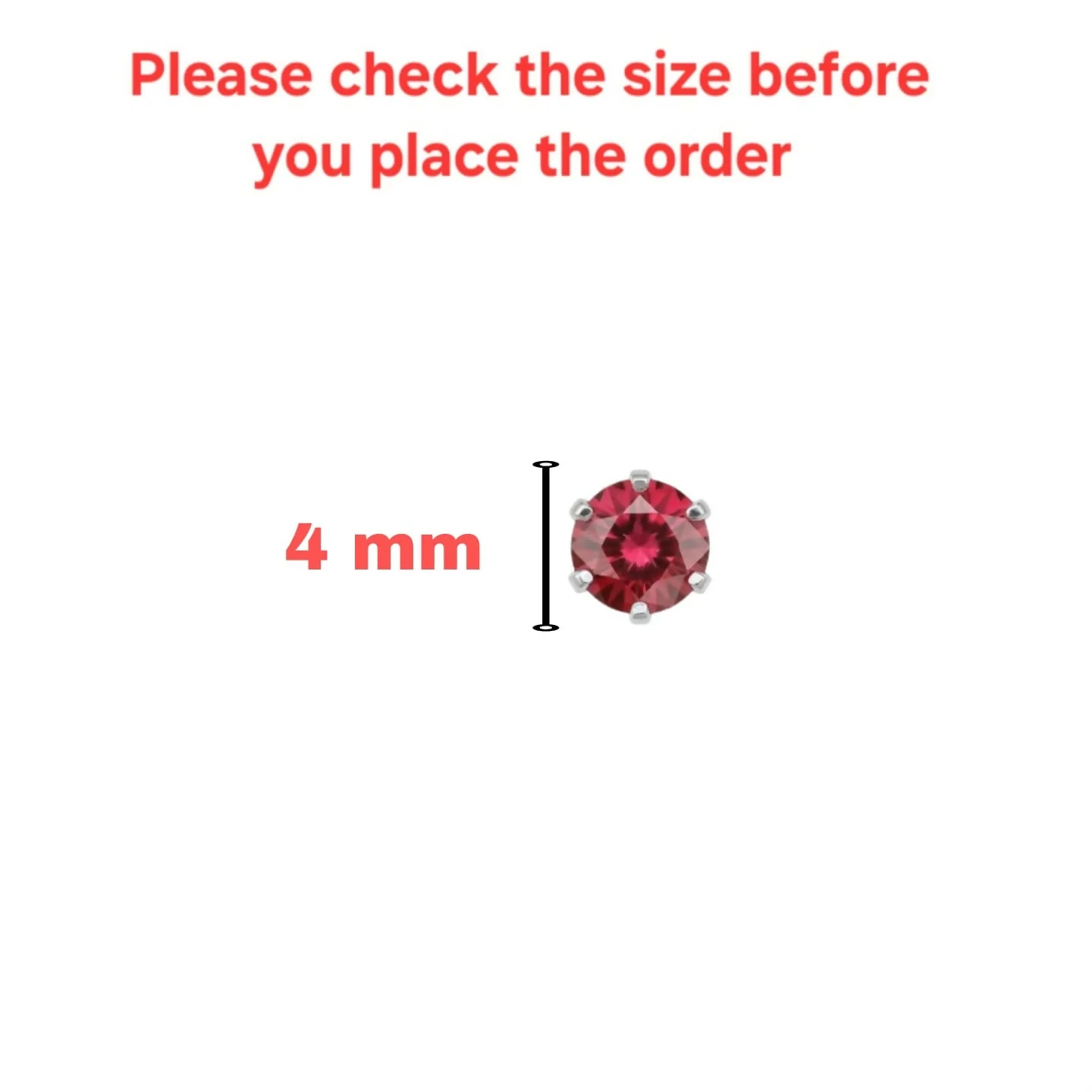 Silver Plated Red Ruby AD Stud NosePin for Women and girls - Image 5