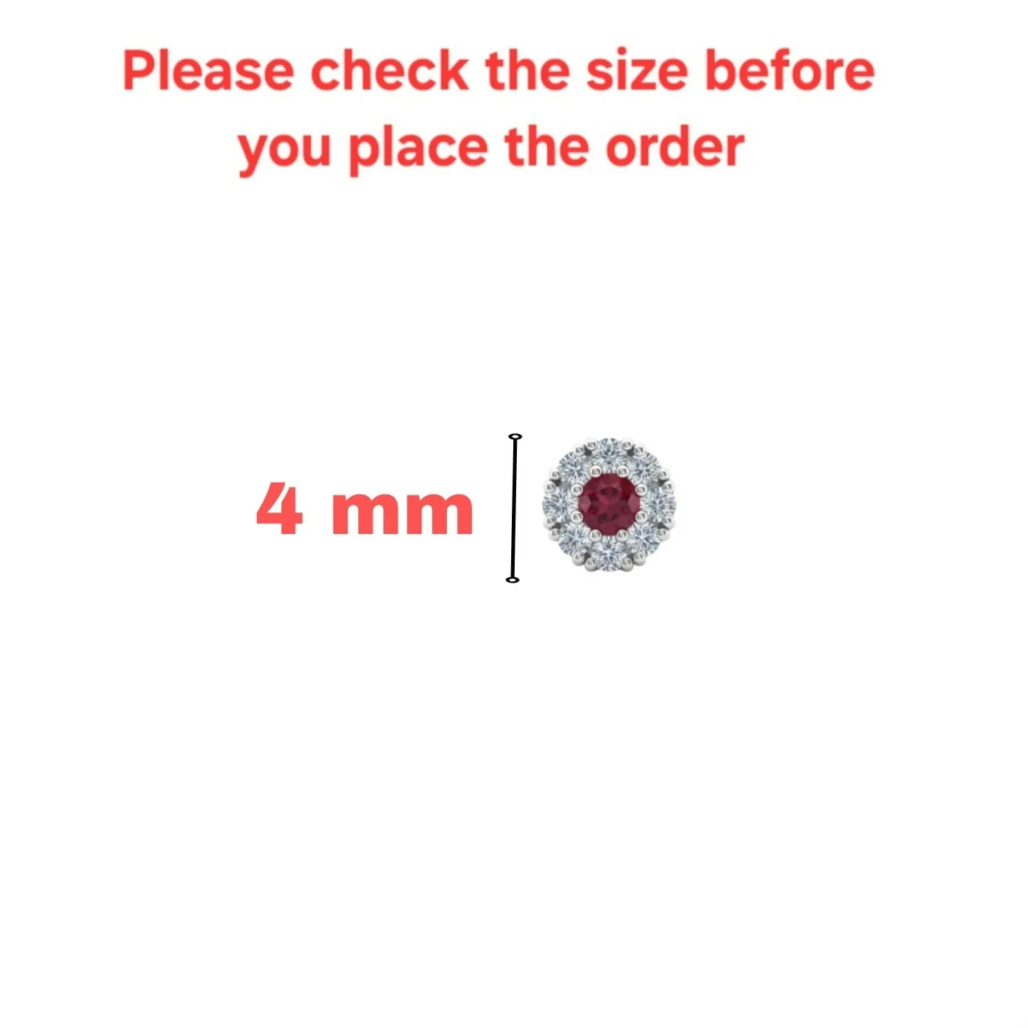 Silver Plated Ruby & Diamond Floral Halo Nose Stud girls Combo Pack of 3 - Image 5