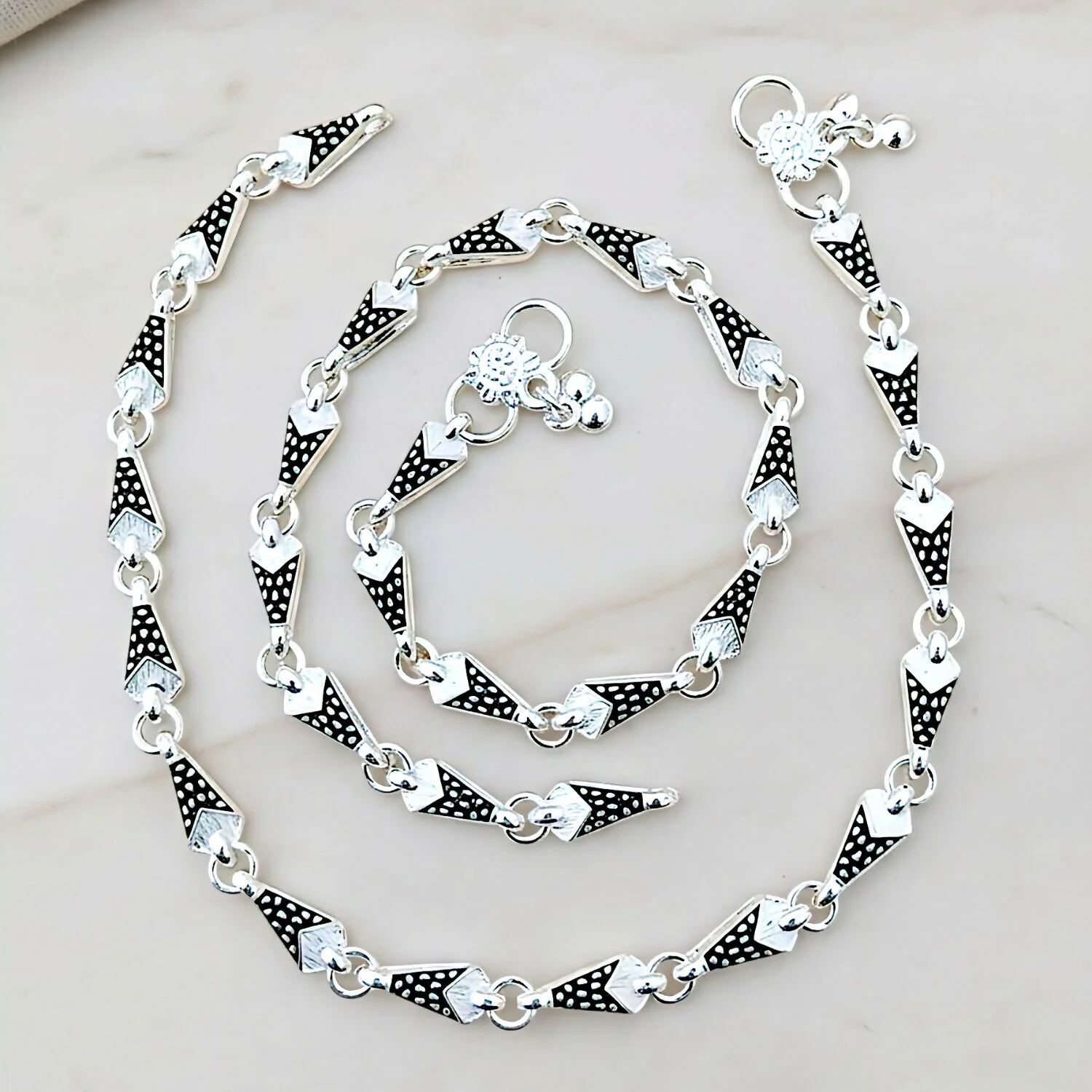 Silver-Plated Traditional Meenakari Anklets , (payal),anklet for women and girls , fancy anklet (payal) - Image 3
