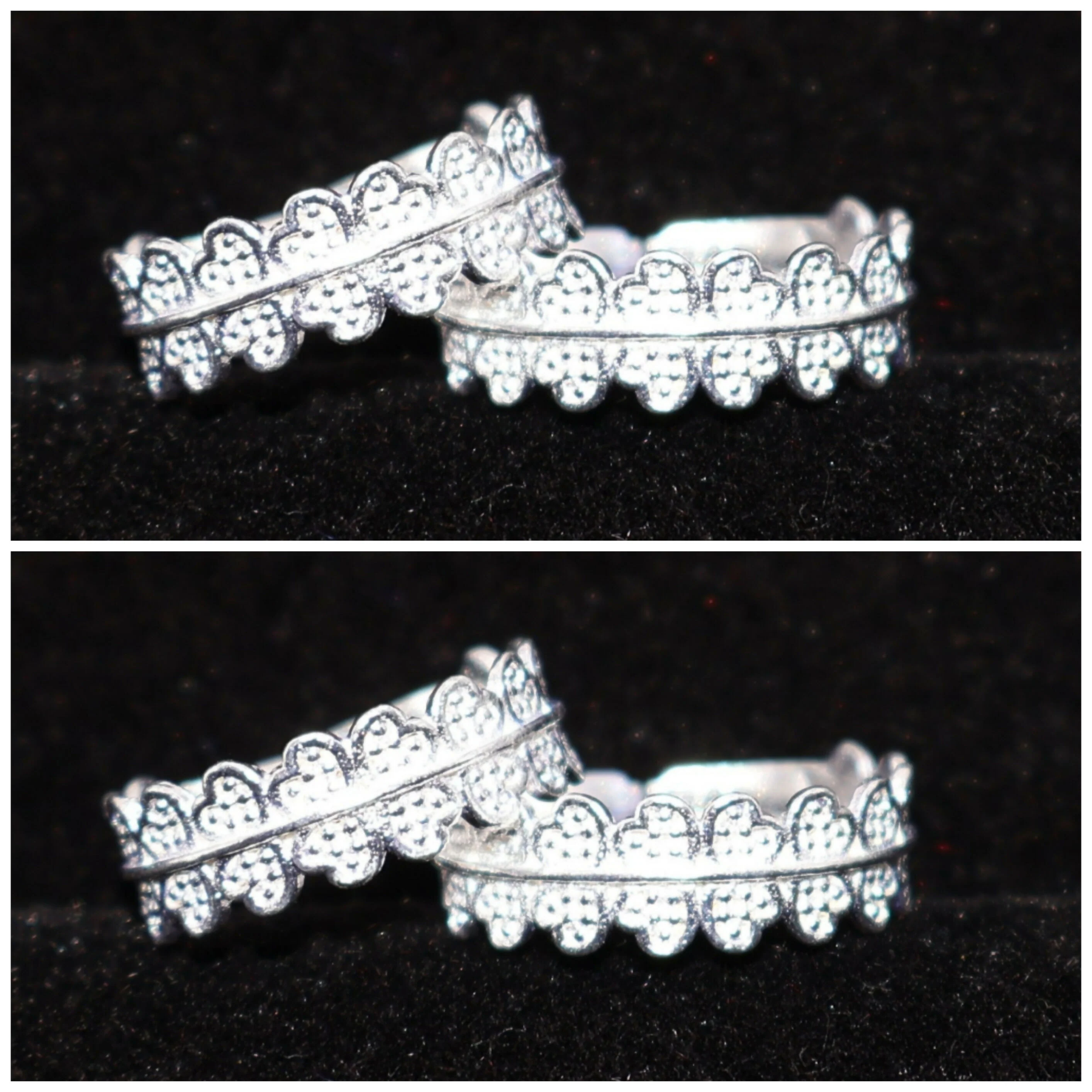 Silver Scalloped Heart Toe Ring Bichiya for women and girls Combo Pack of 2 - Image 2