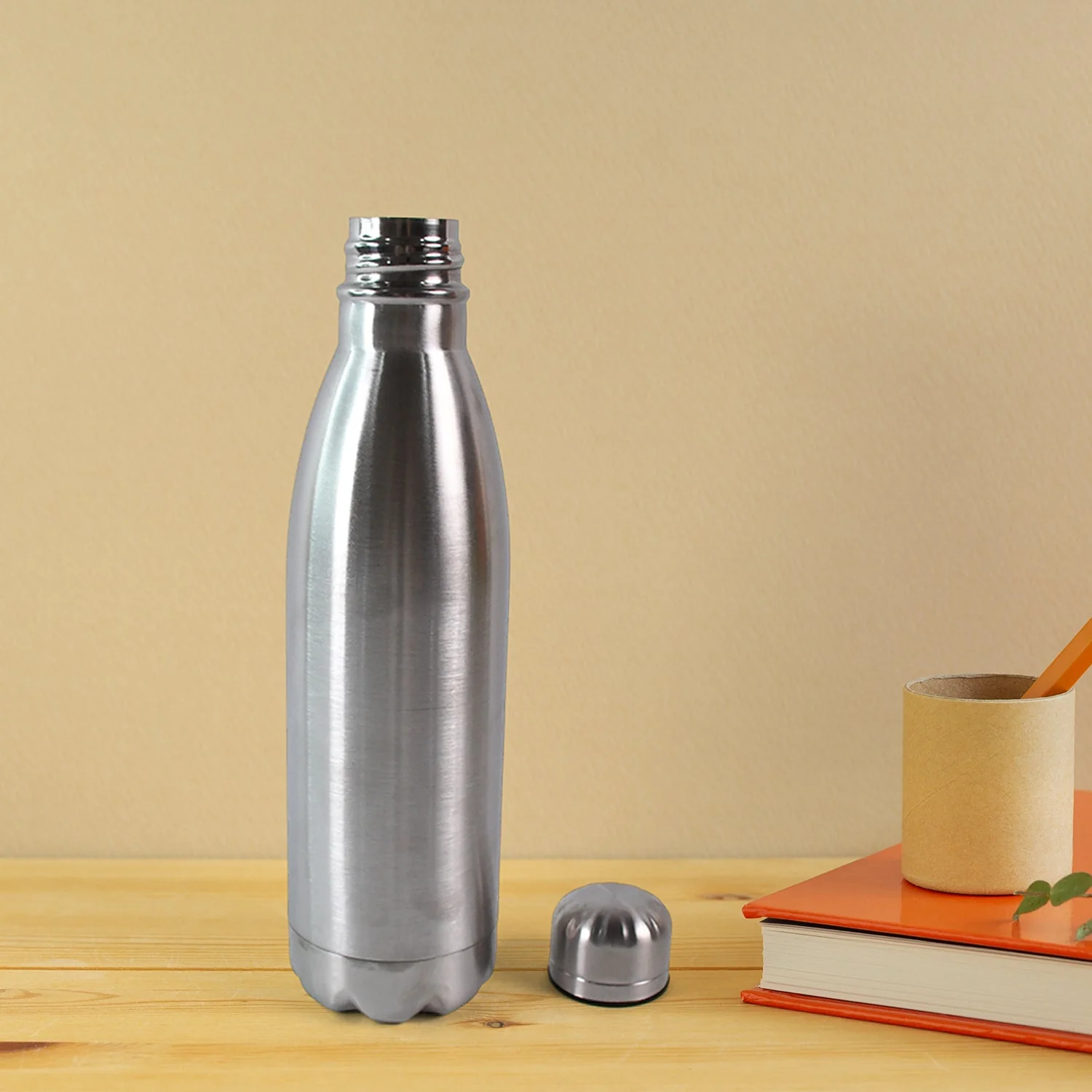 Customize Silver Stainless Steel Water Bottle Approx 500 ML (1 Pc) - Image 7