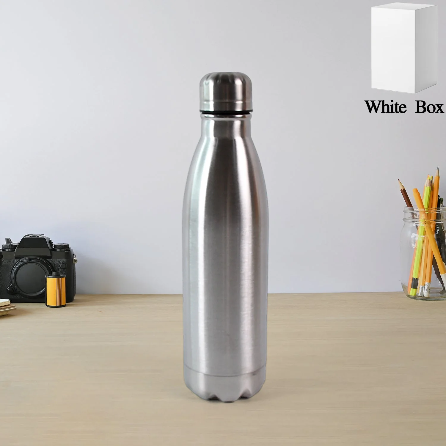 Customize Silver Stainless Steel Water Bottle Approx 500 ML (1 Pc) - Image 8