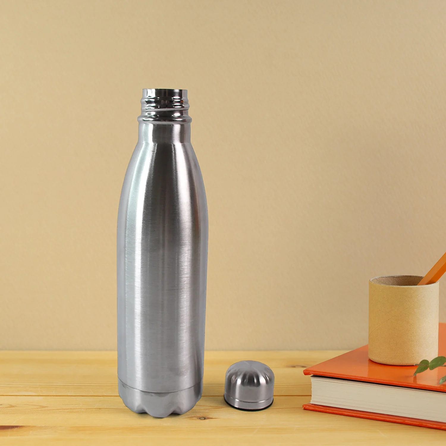 Silver Stainless Steel Water Bottle Approx 500 ML (1 Pc) - Image 7