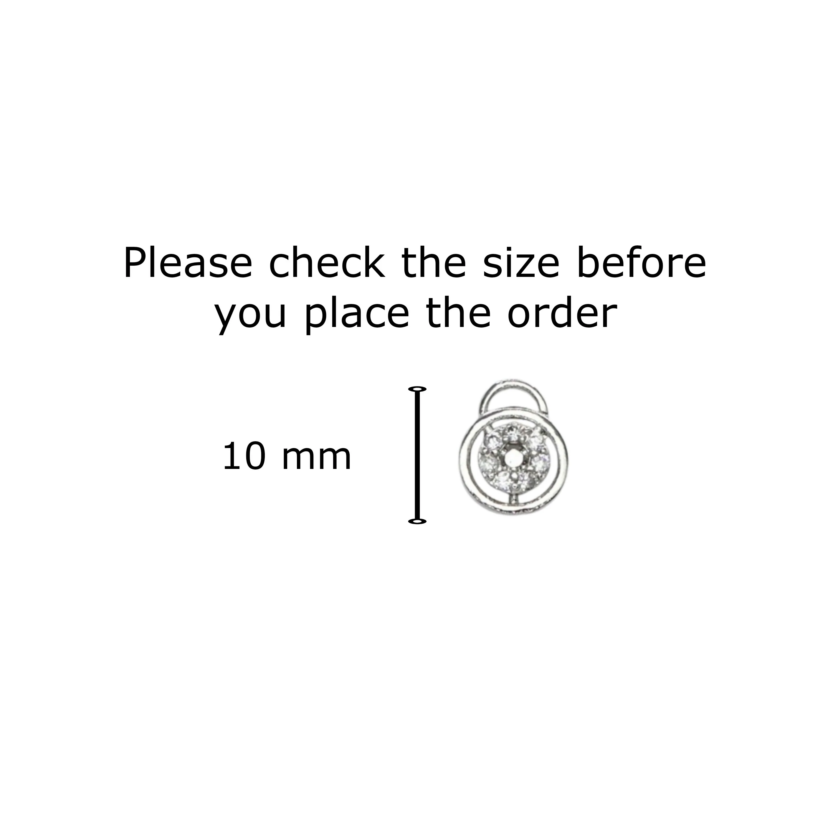 Silver Stud Earrings: Diamond-Look AD Circle Flower Design - Image 4