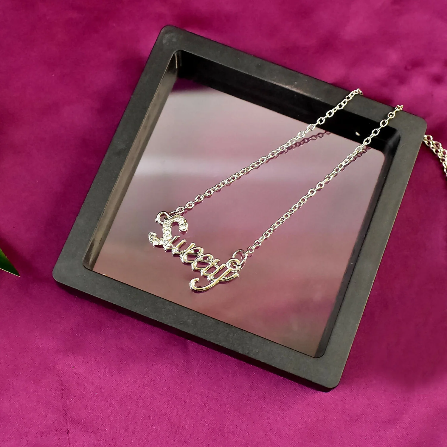 Silver-Tone "Sweety" Pendant Necklace in Elegant Display Case - Image 3