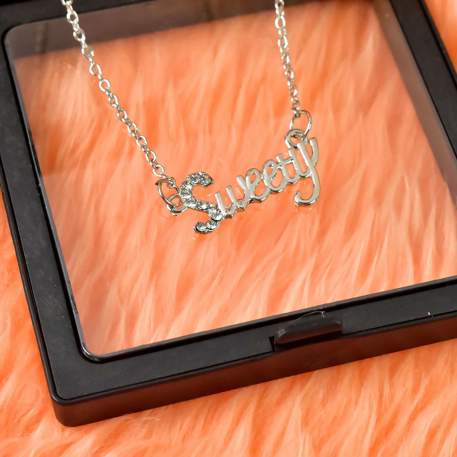 Silver-Tone "Sweety" Pendant Necklace in Elegant Display Case - Image 4