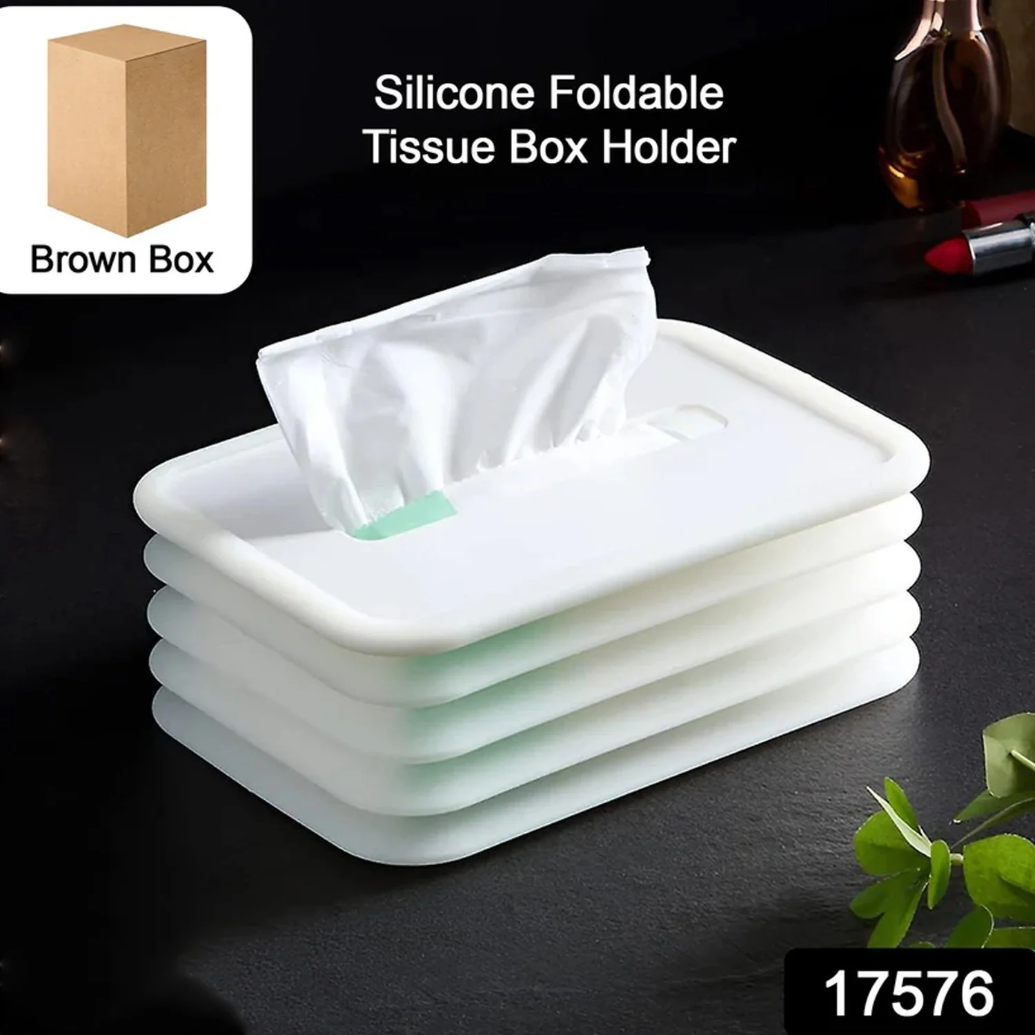 Simple Silicone Tissue Holder Cube / Cylinder Tissue Box for Bathroom, Office - Image 2